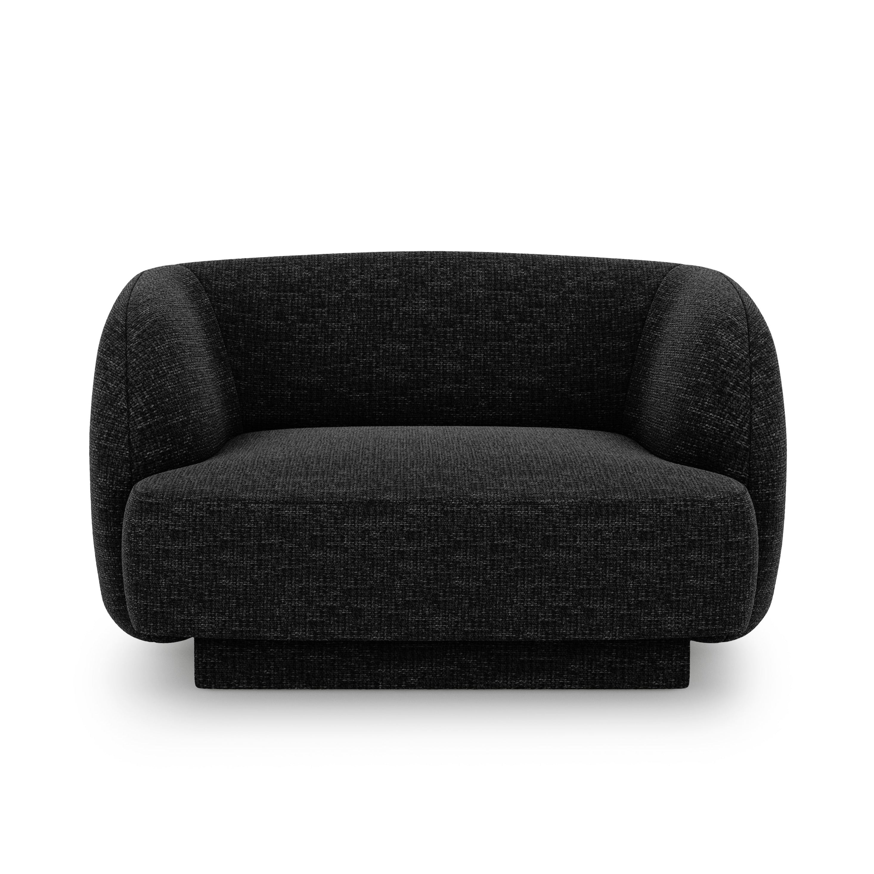 Fotel w tkaninie szenilowej MILEY czarny Micadoni Eye on Design