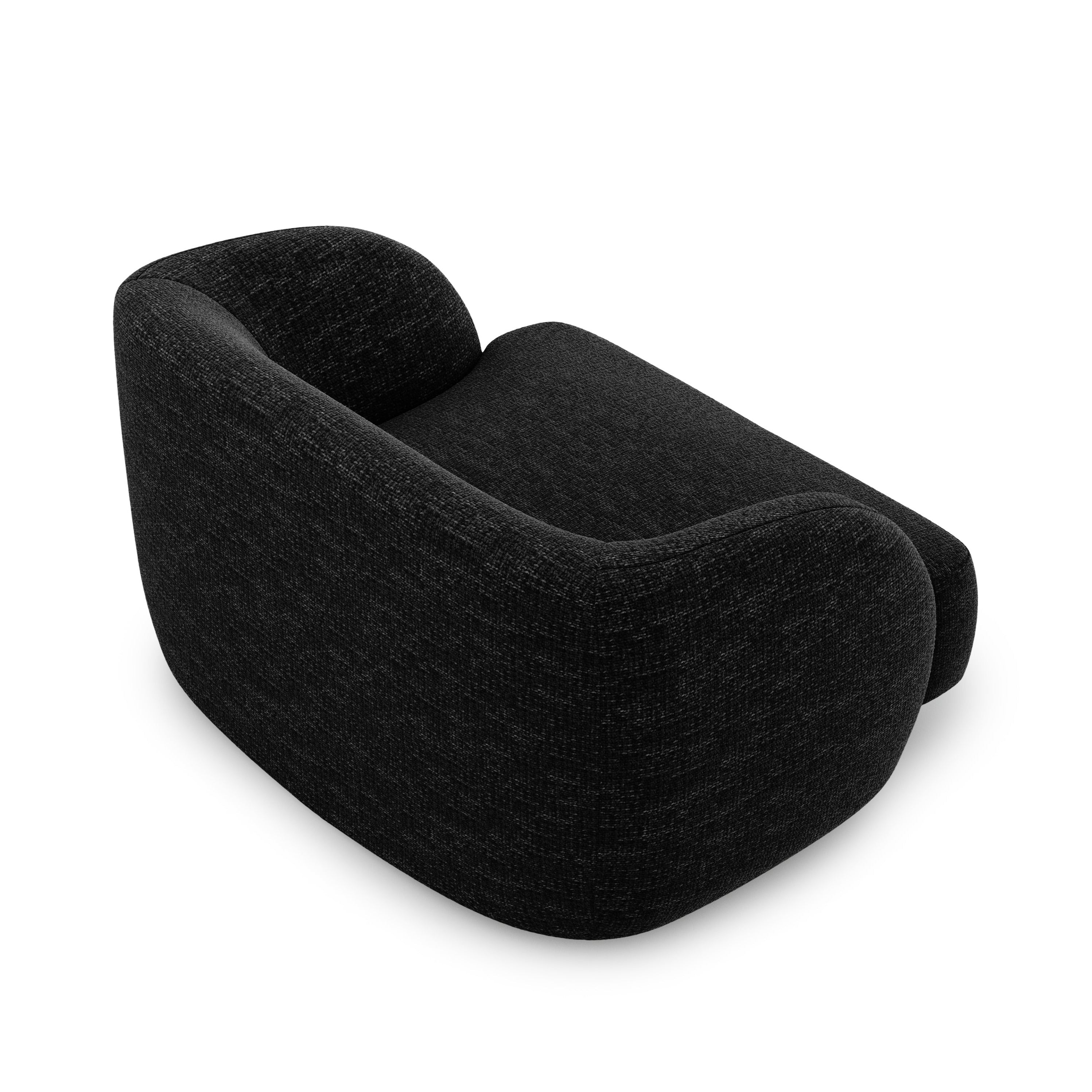 Fotel w tkaninie szenilowej MILEY czarny Micadoni Eye on Design