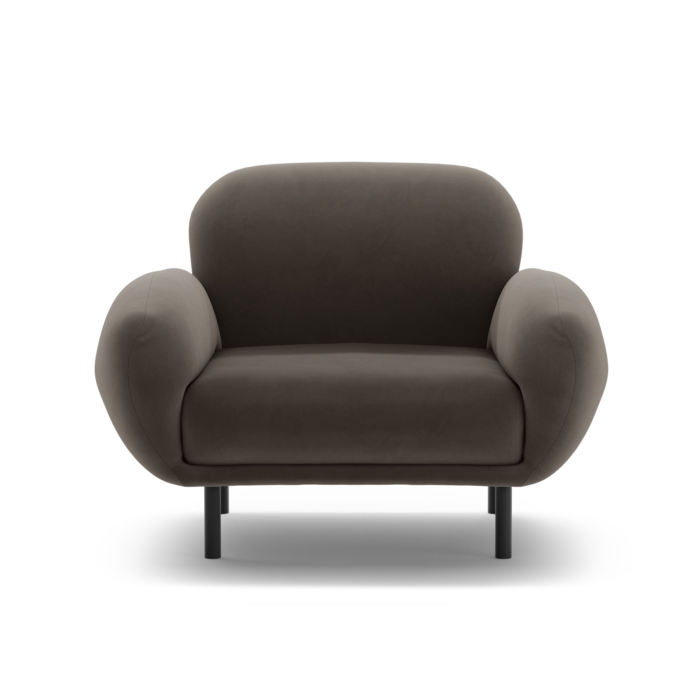 Fluwelen fauteuil POPPY in ebbenhout