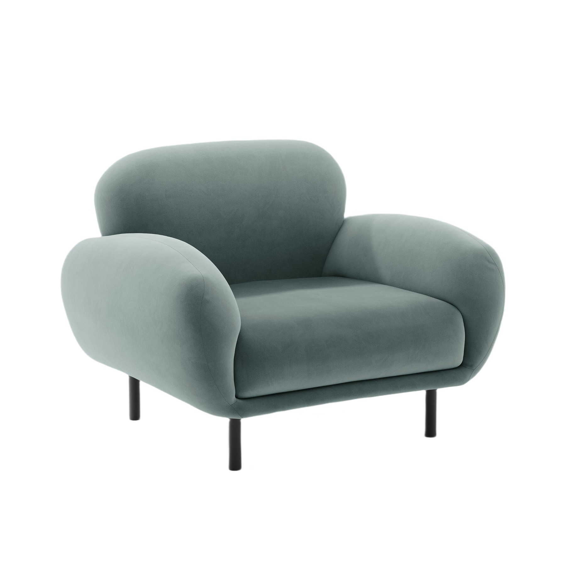 Samt-Sessel POPPY hellblau