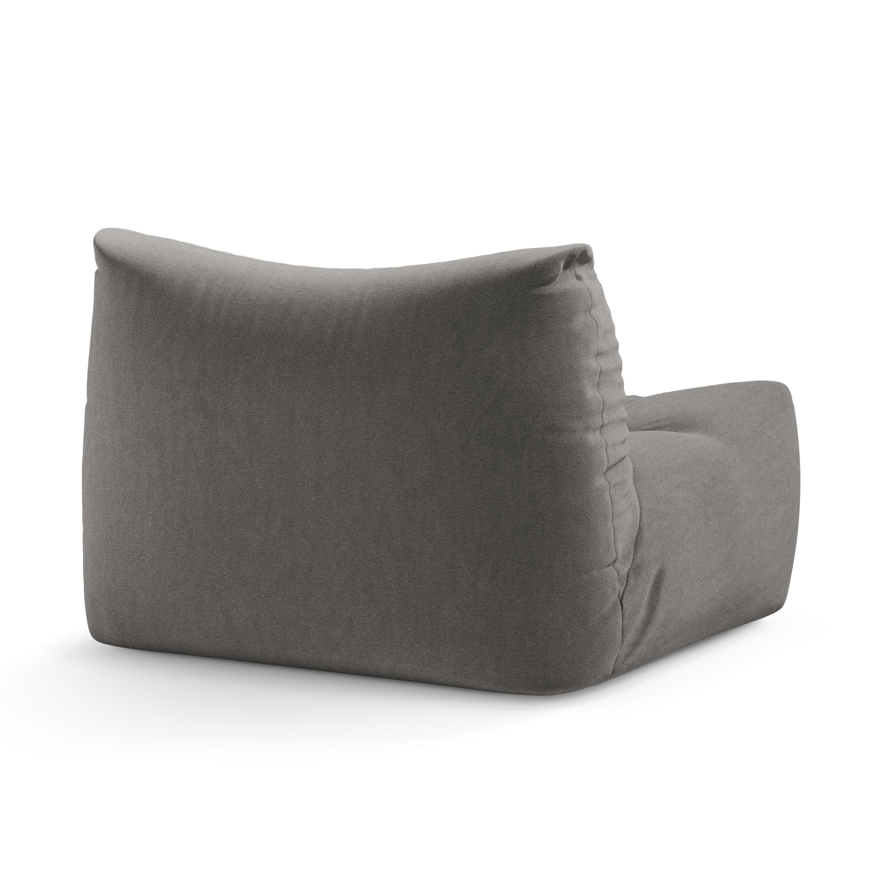 Fluwelen fauteuil TOVE grijs