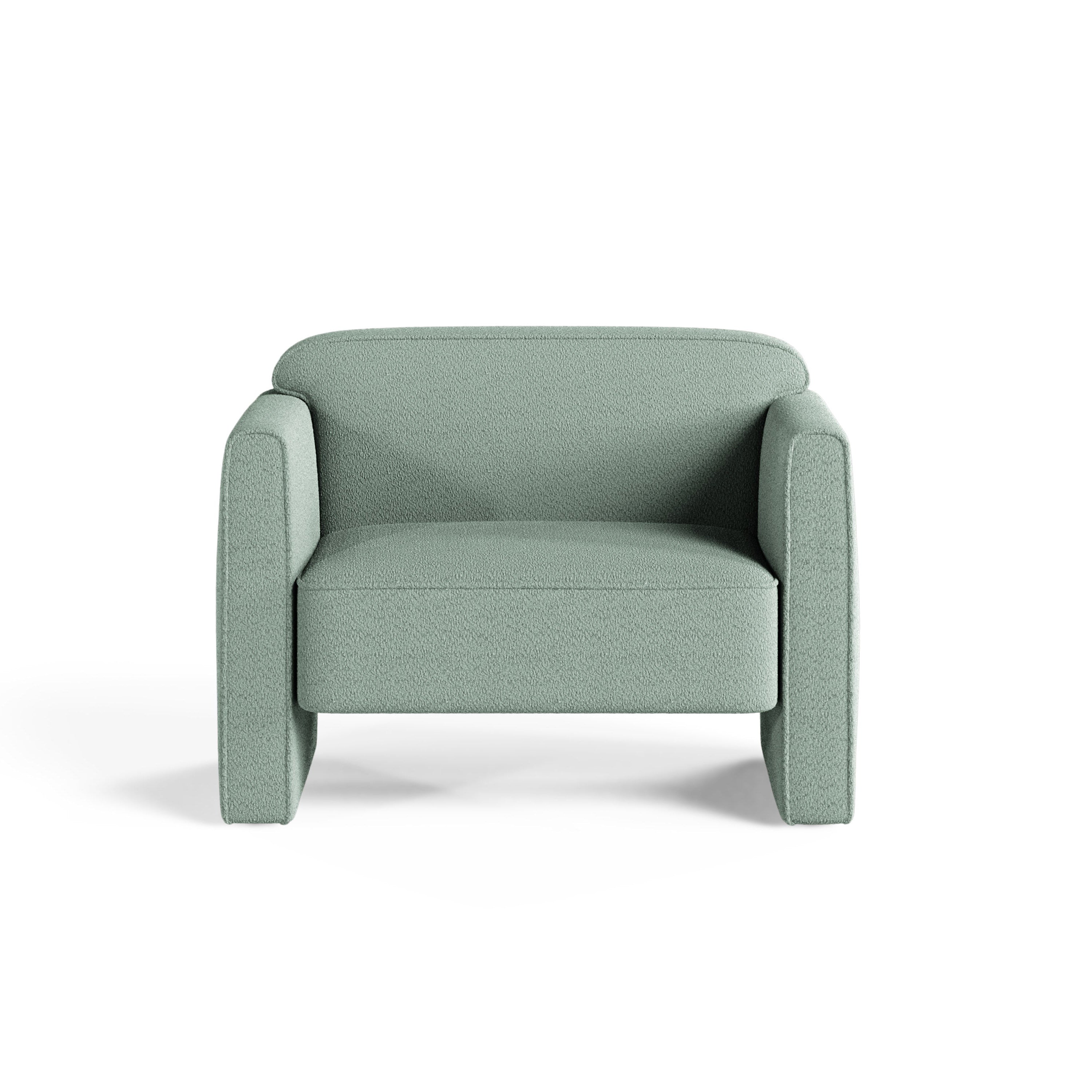 Fotel ABBY miętowy boucle – Micadoni