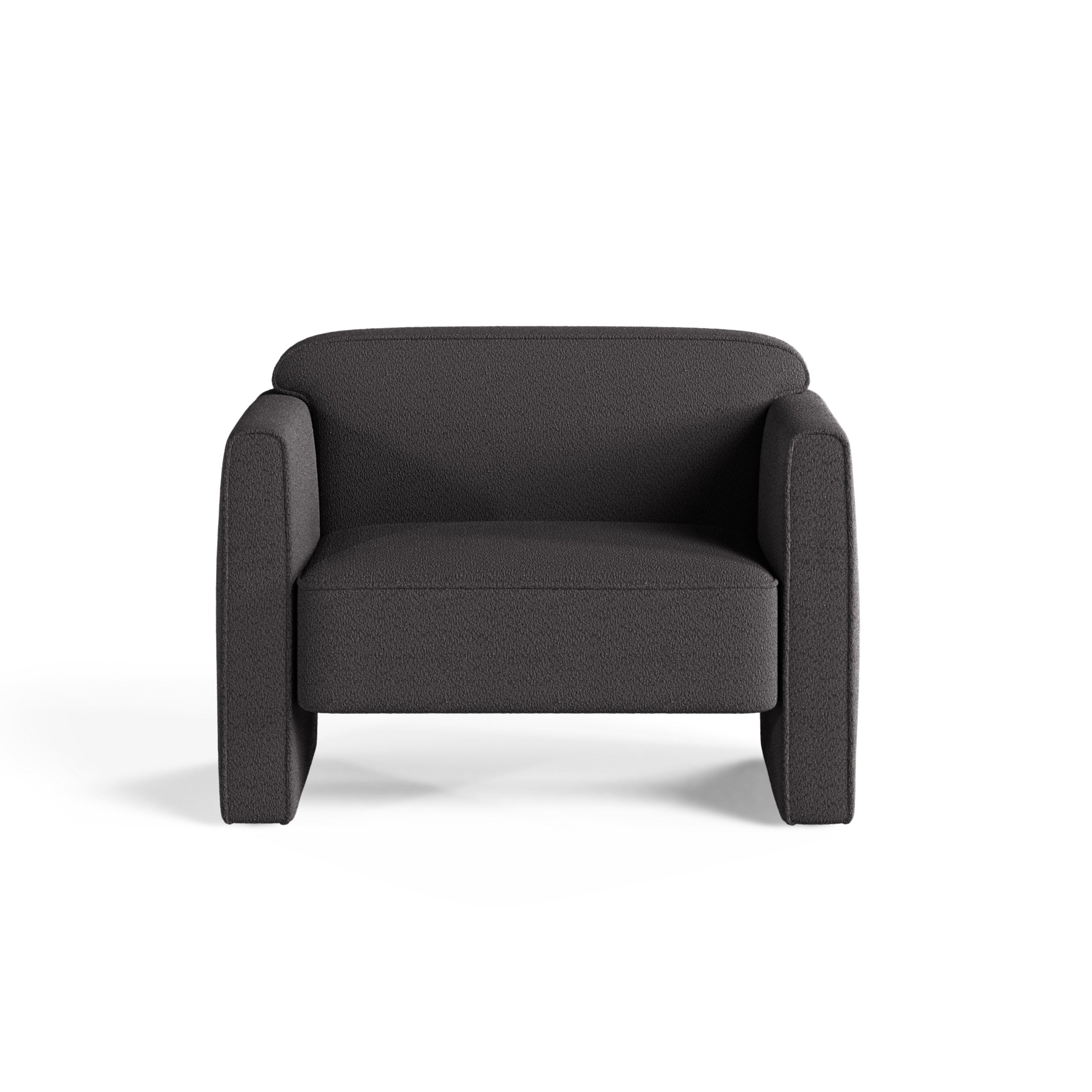 Fotel ABBY grafitowy boucle – Micadoni