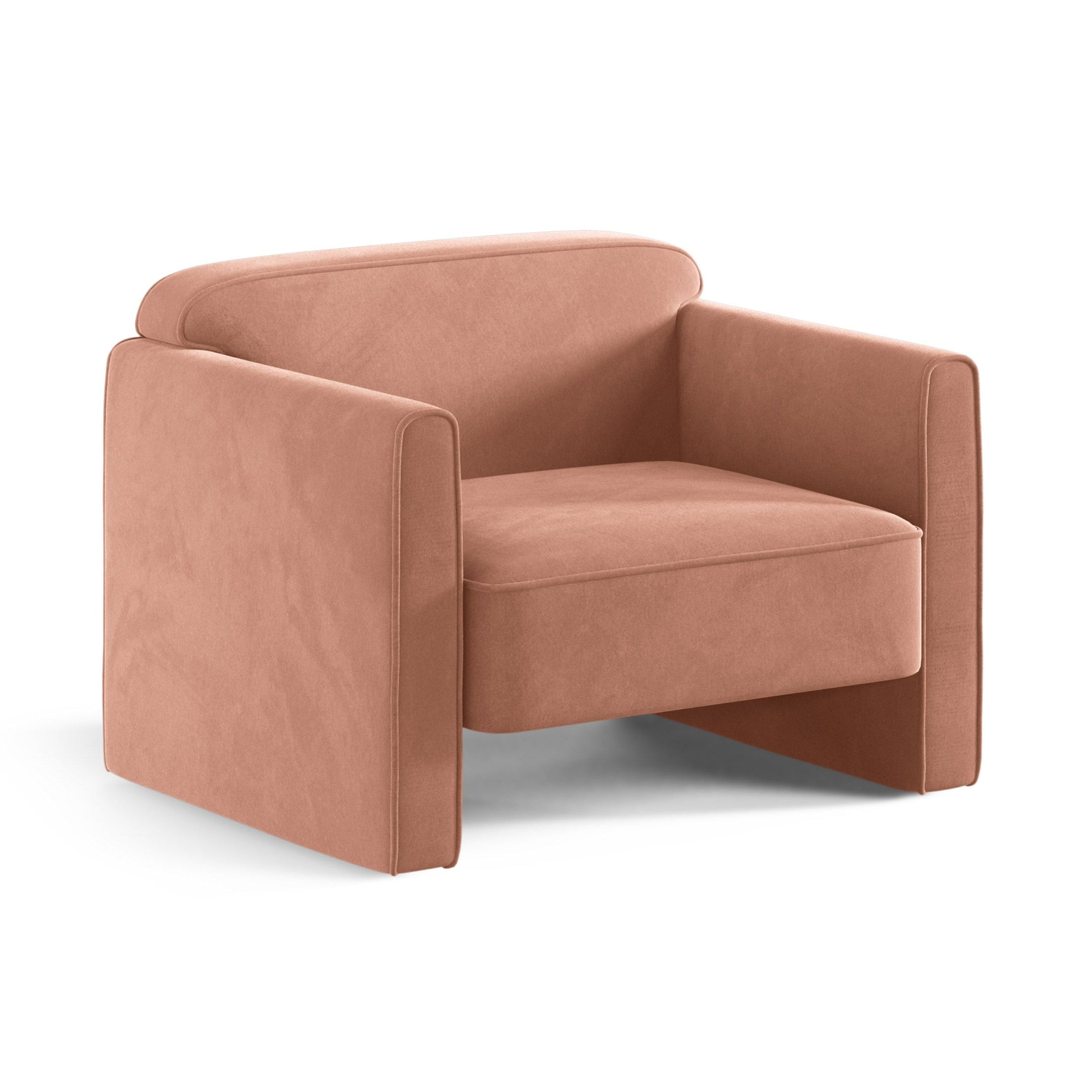 Fluwelen fauteuil ABBY roze