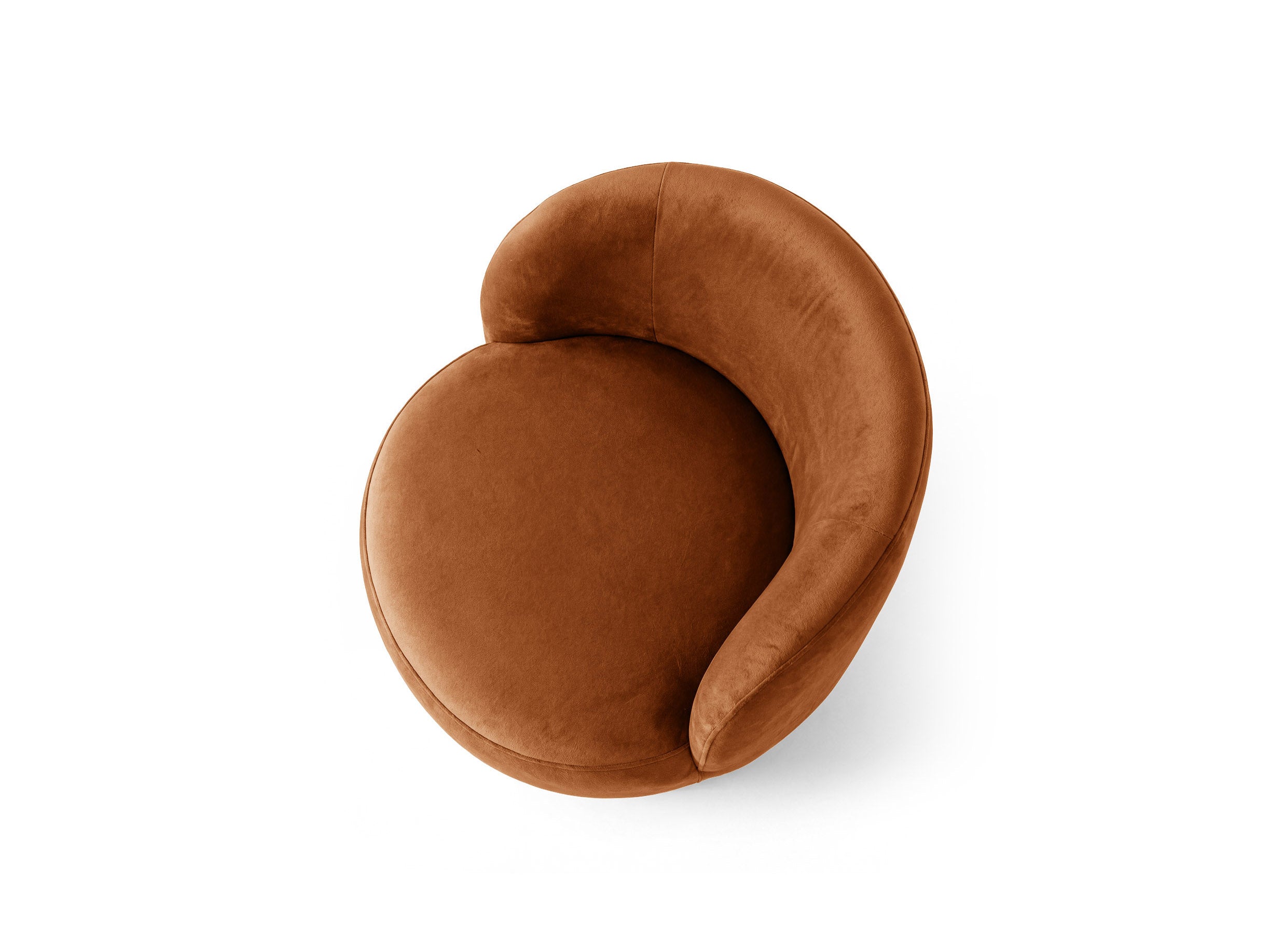 Velours fauteuil AMALTA in baksteenrood