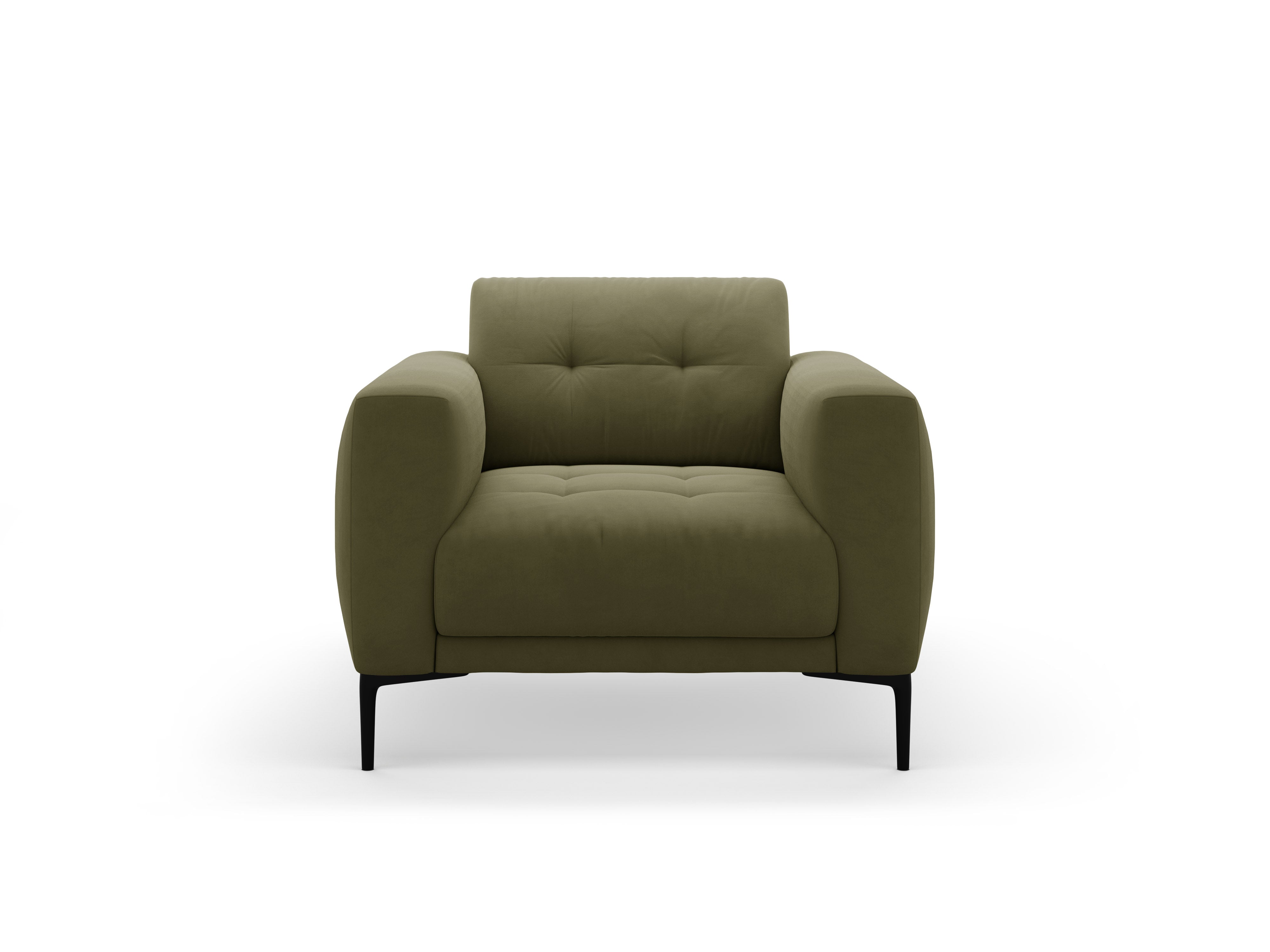 Fluwelen fauteuil BEMY groen
