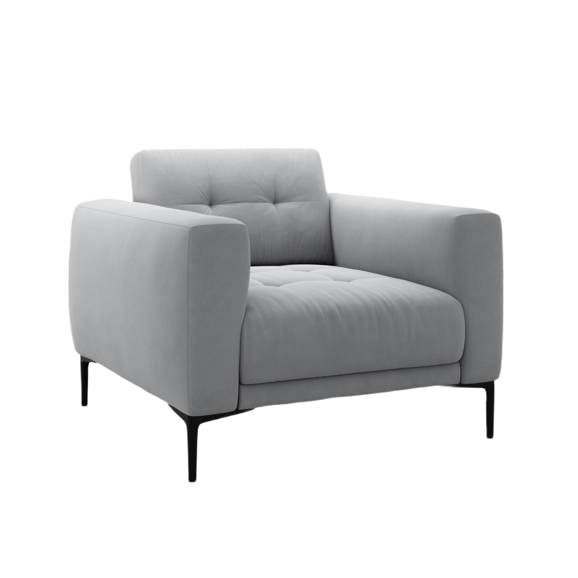 BEMY gray velvet armchair