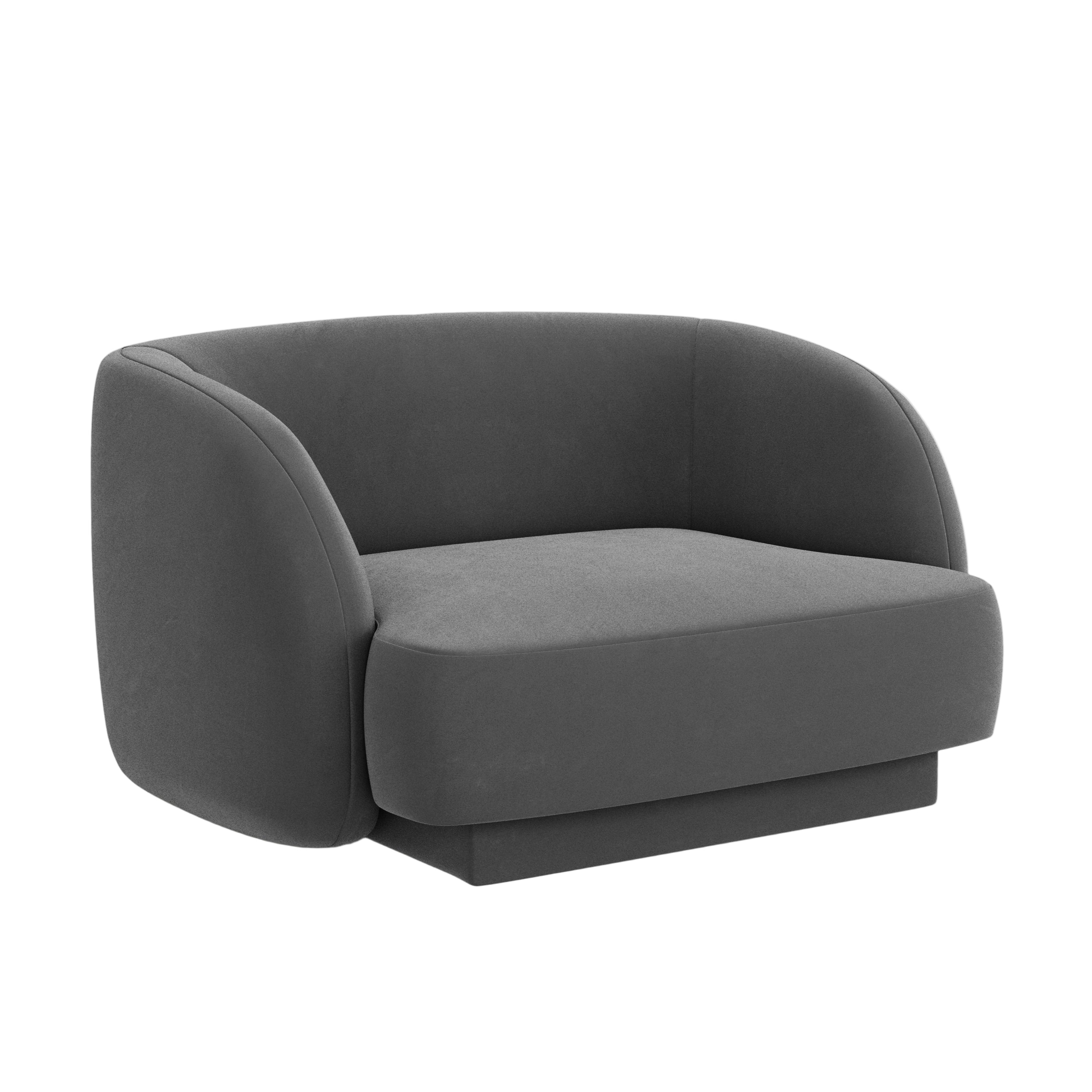 Fotel aksamitny MILEY ciemnoszary Micadoni Eye on Design