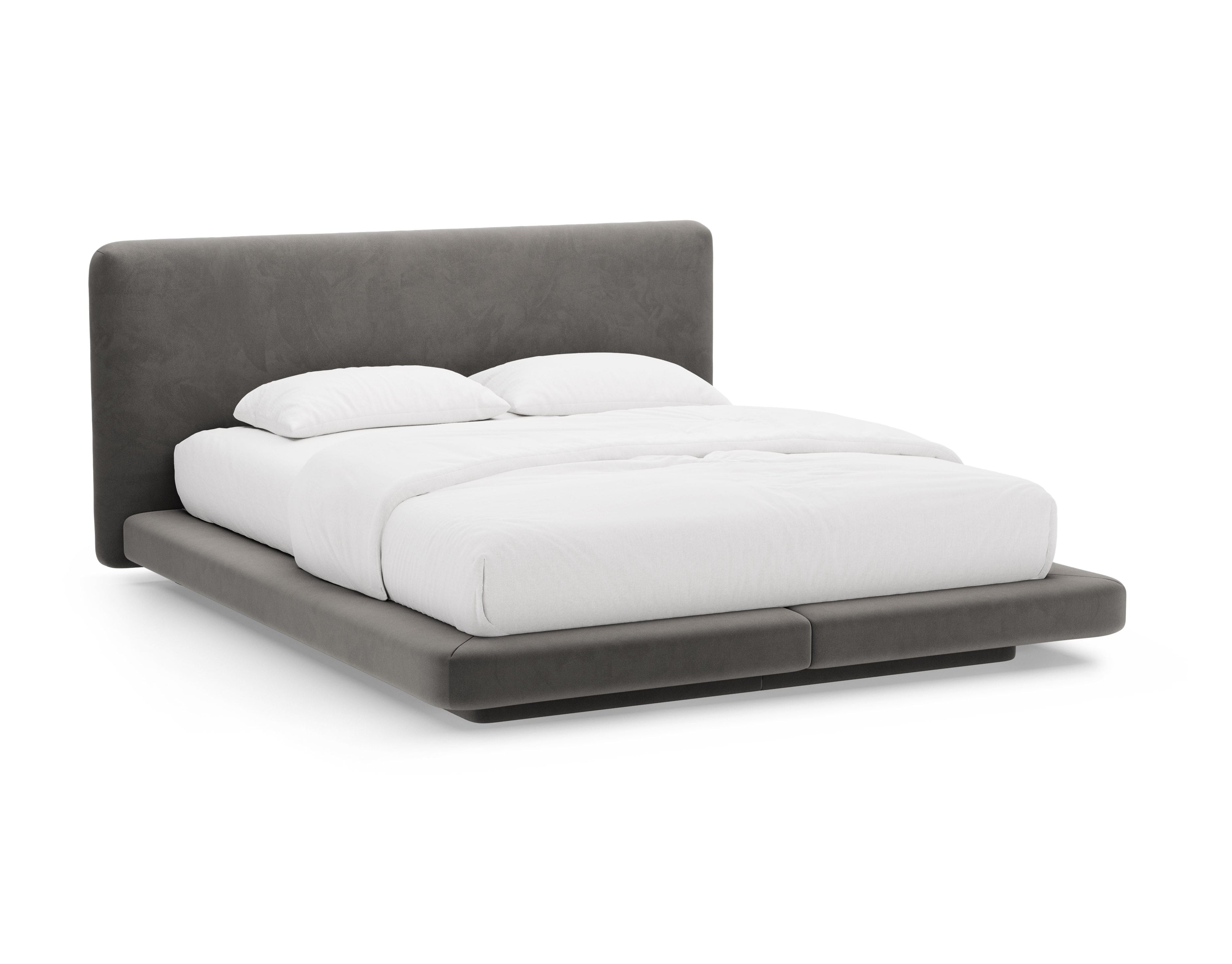 Velvet bed LINEA donkergrijs