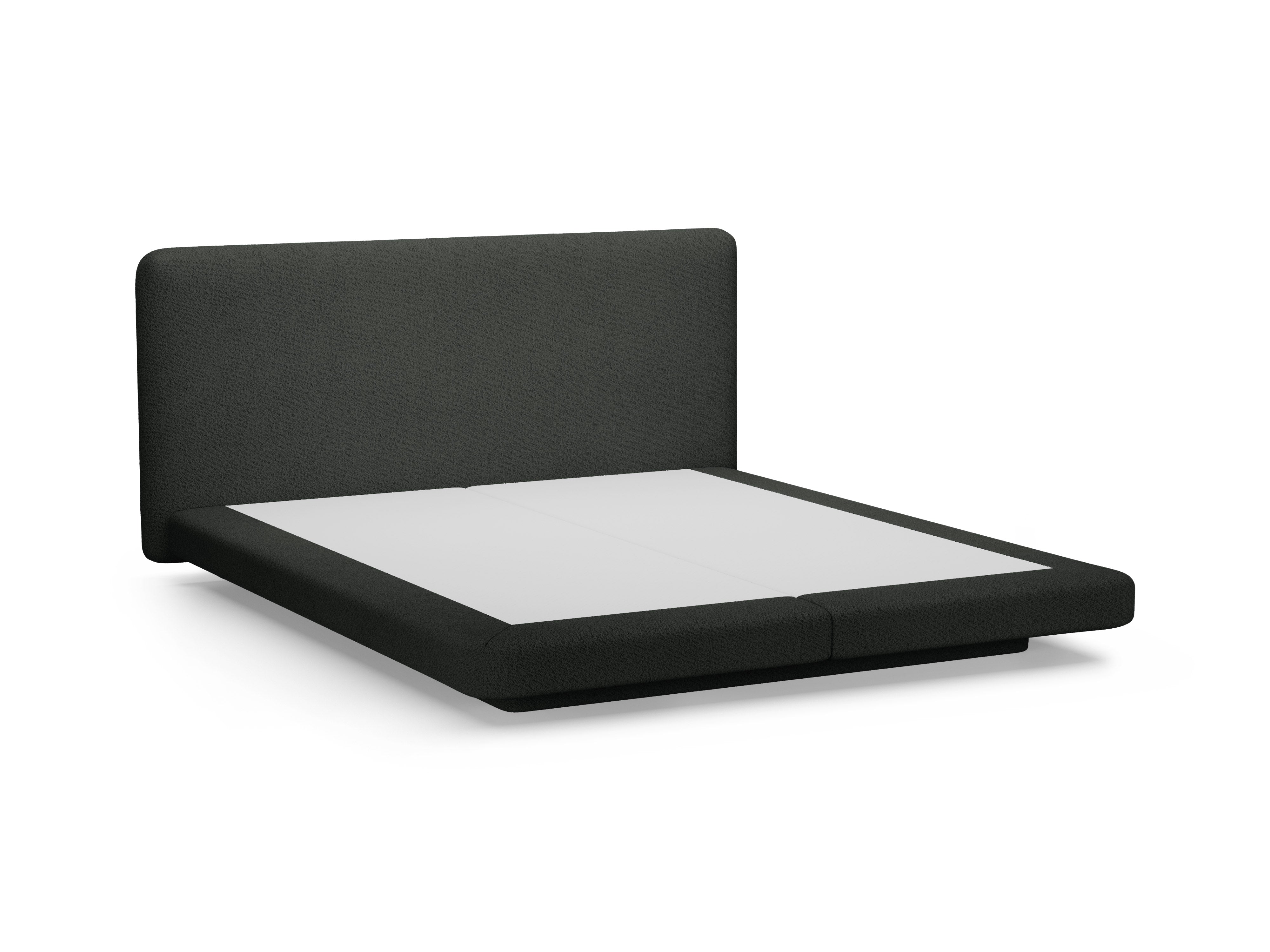 Łóżko LINEA czarny boucle – styl minimalistyczny