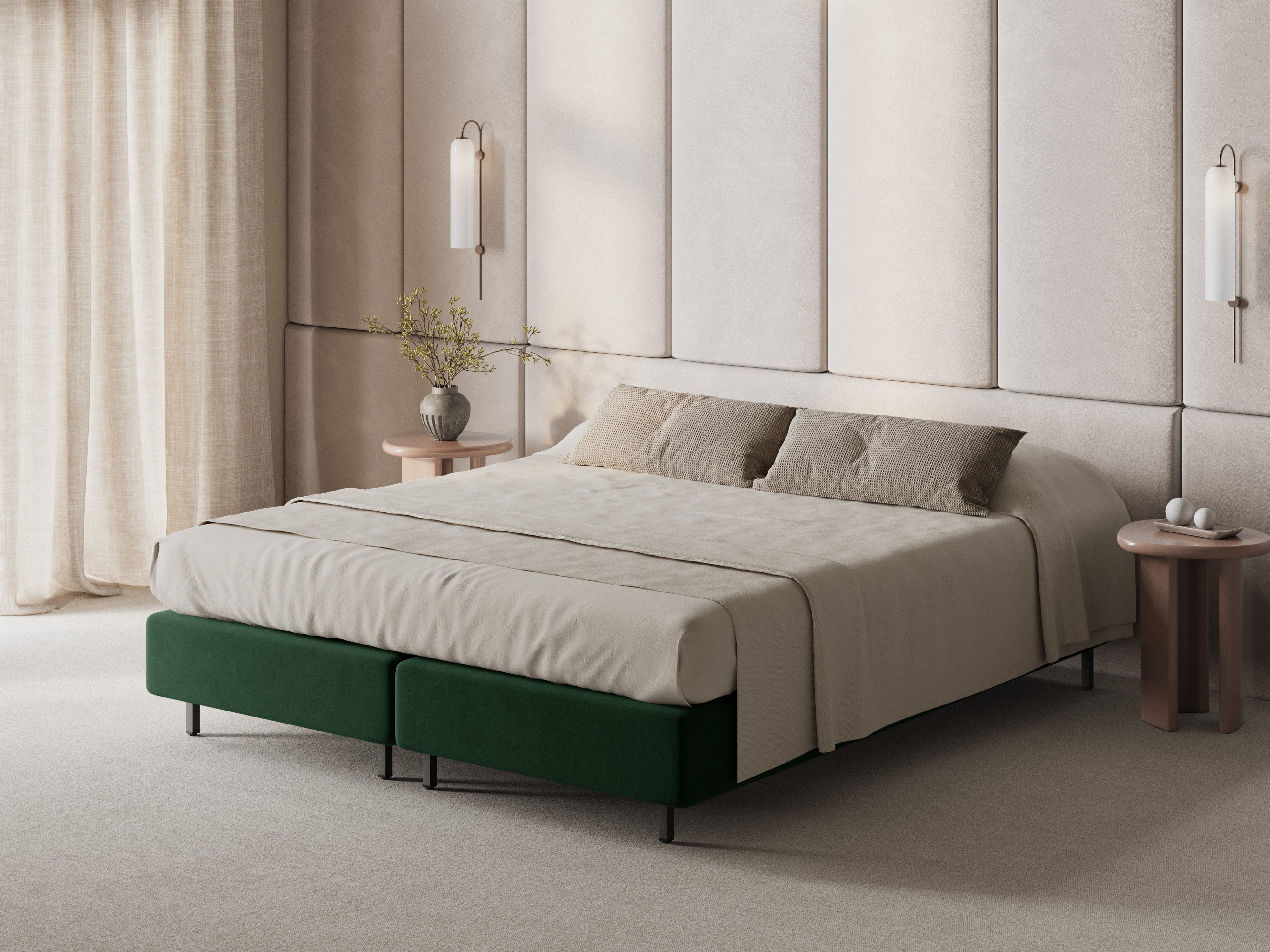 Velvet Bed WHALE Green