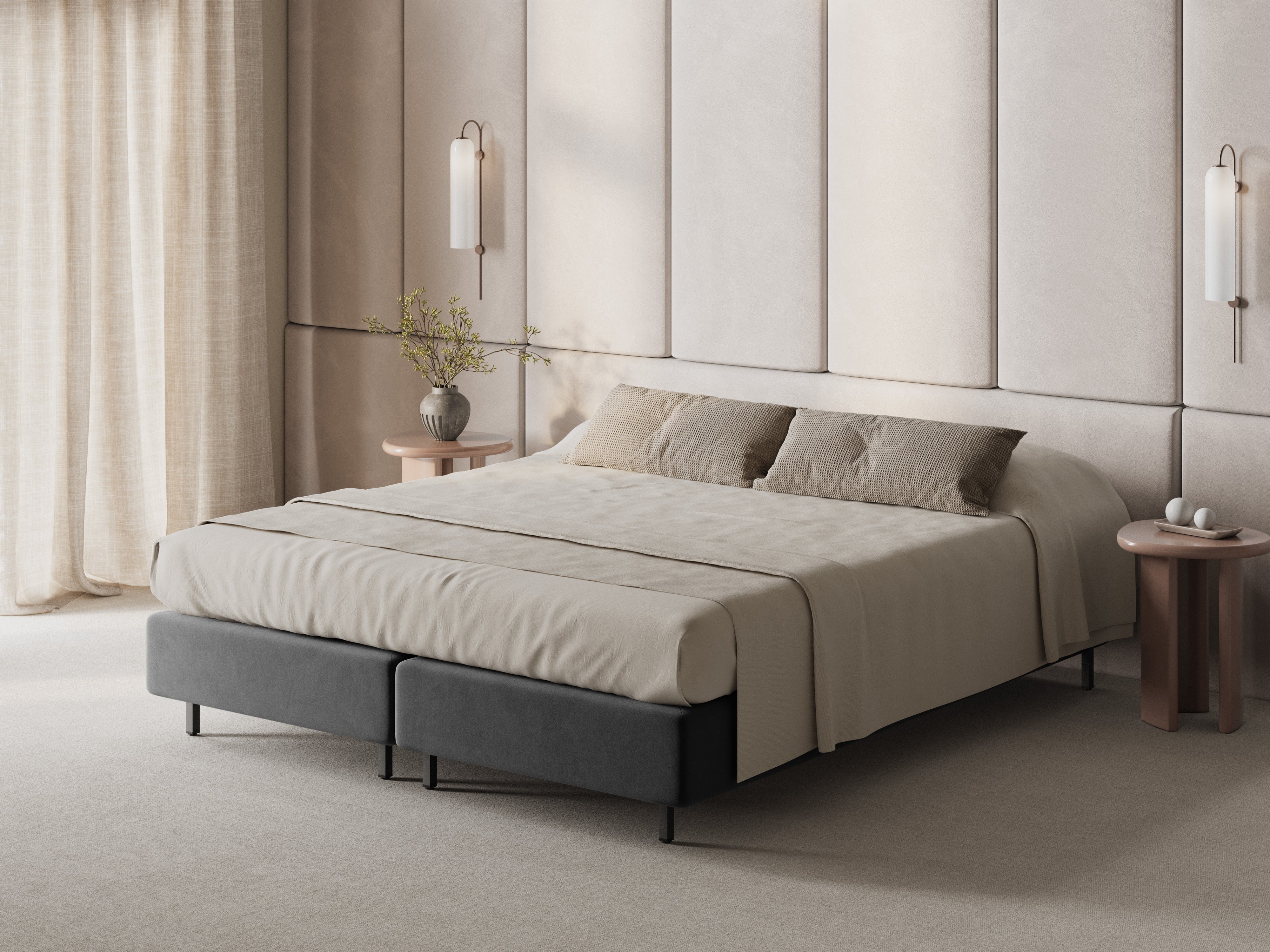 Velvet Bed WHALE Gray