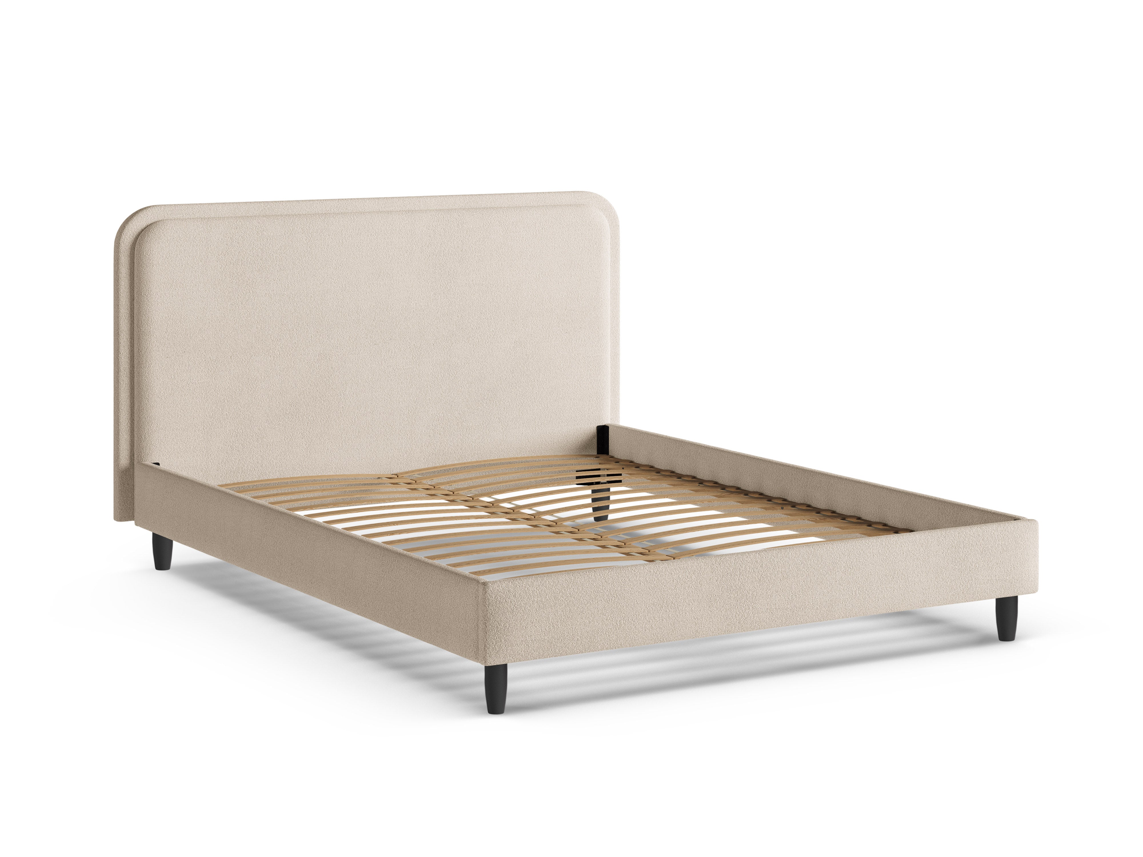 Bed AVELINE beige boucle