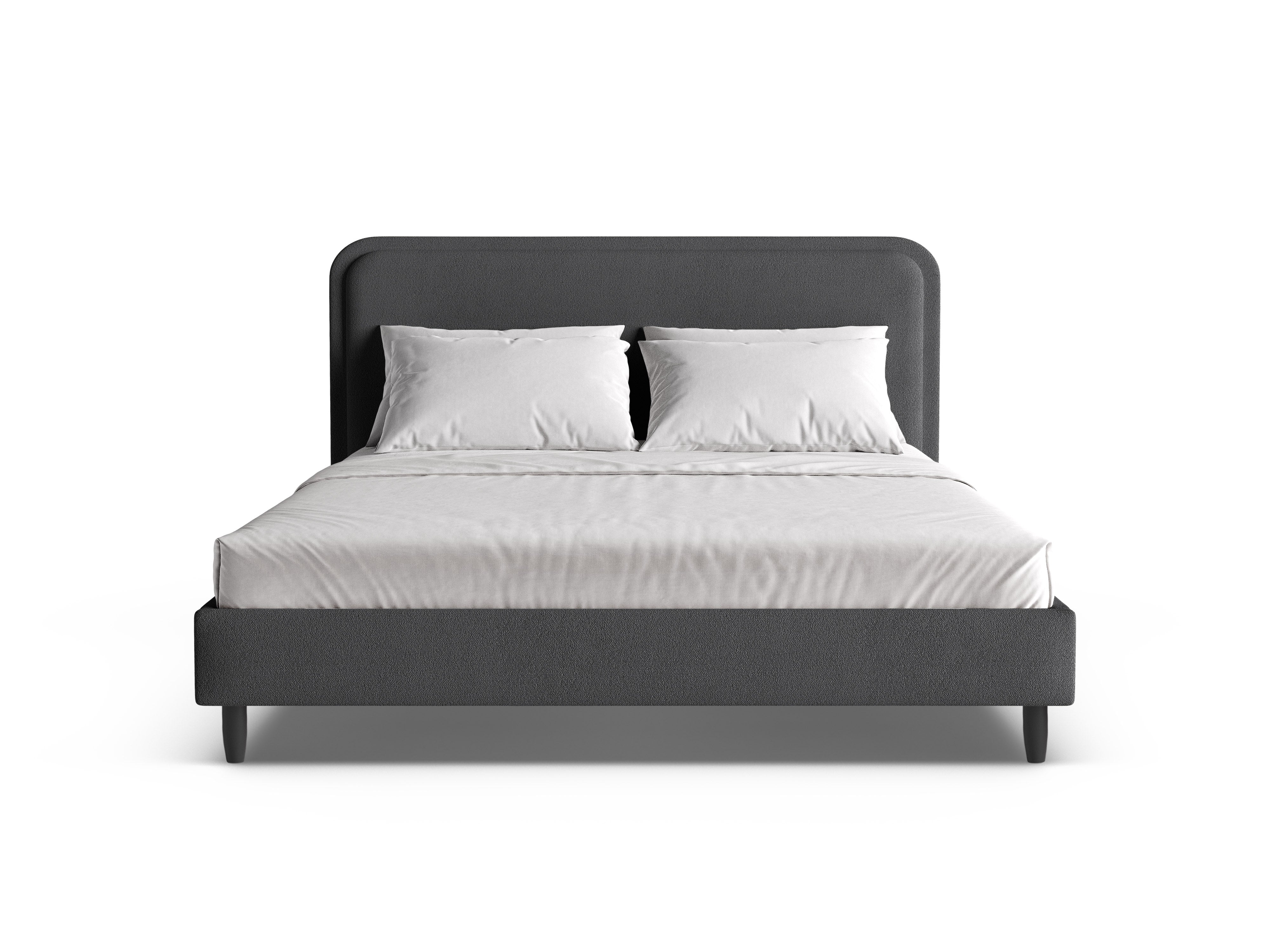 AVELINE Bed Dark Gray Boucle