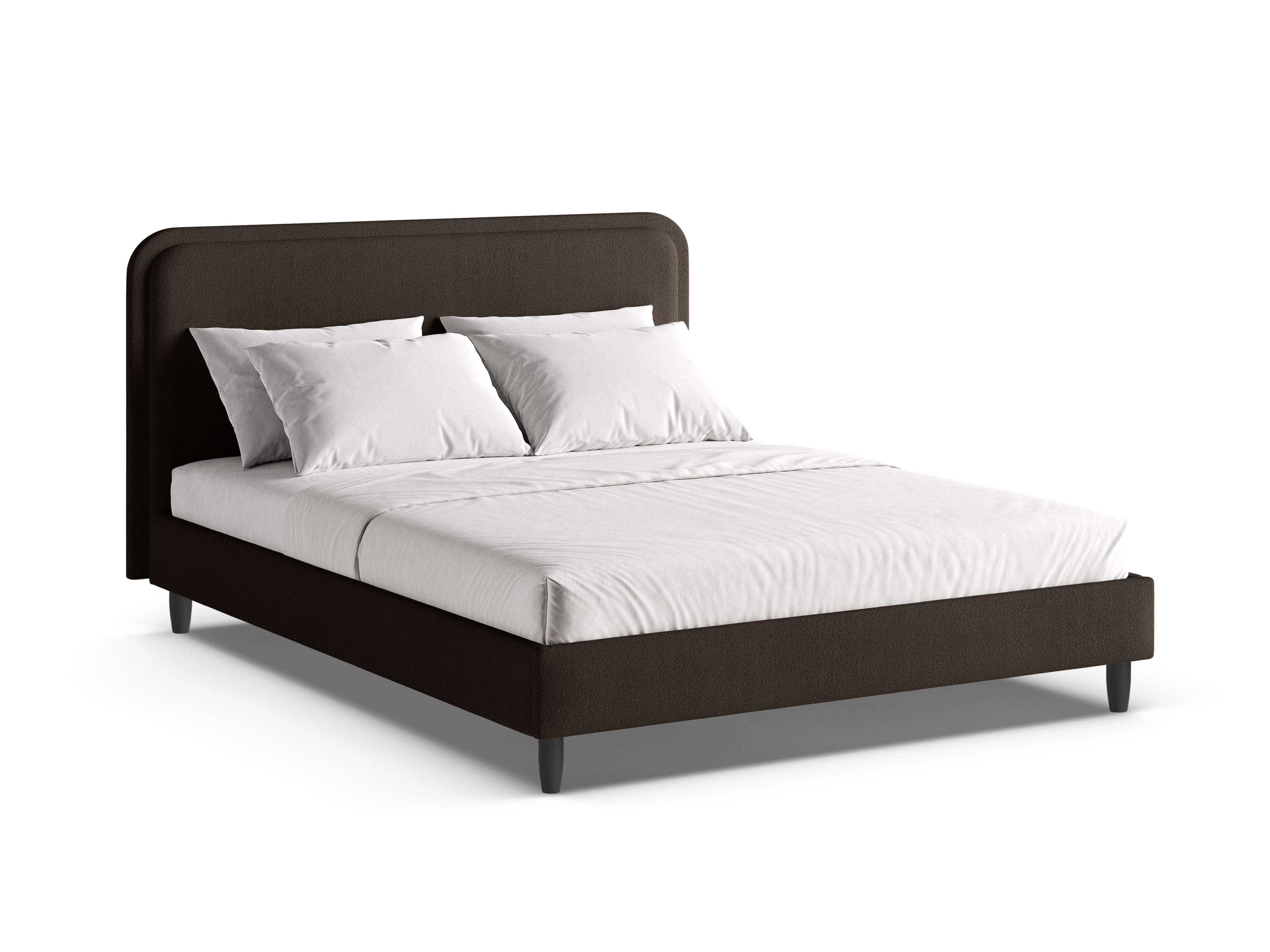 Bed AVELINE bruin boucle