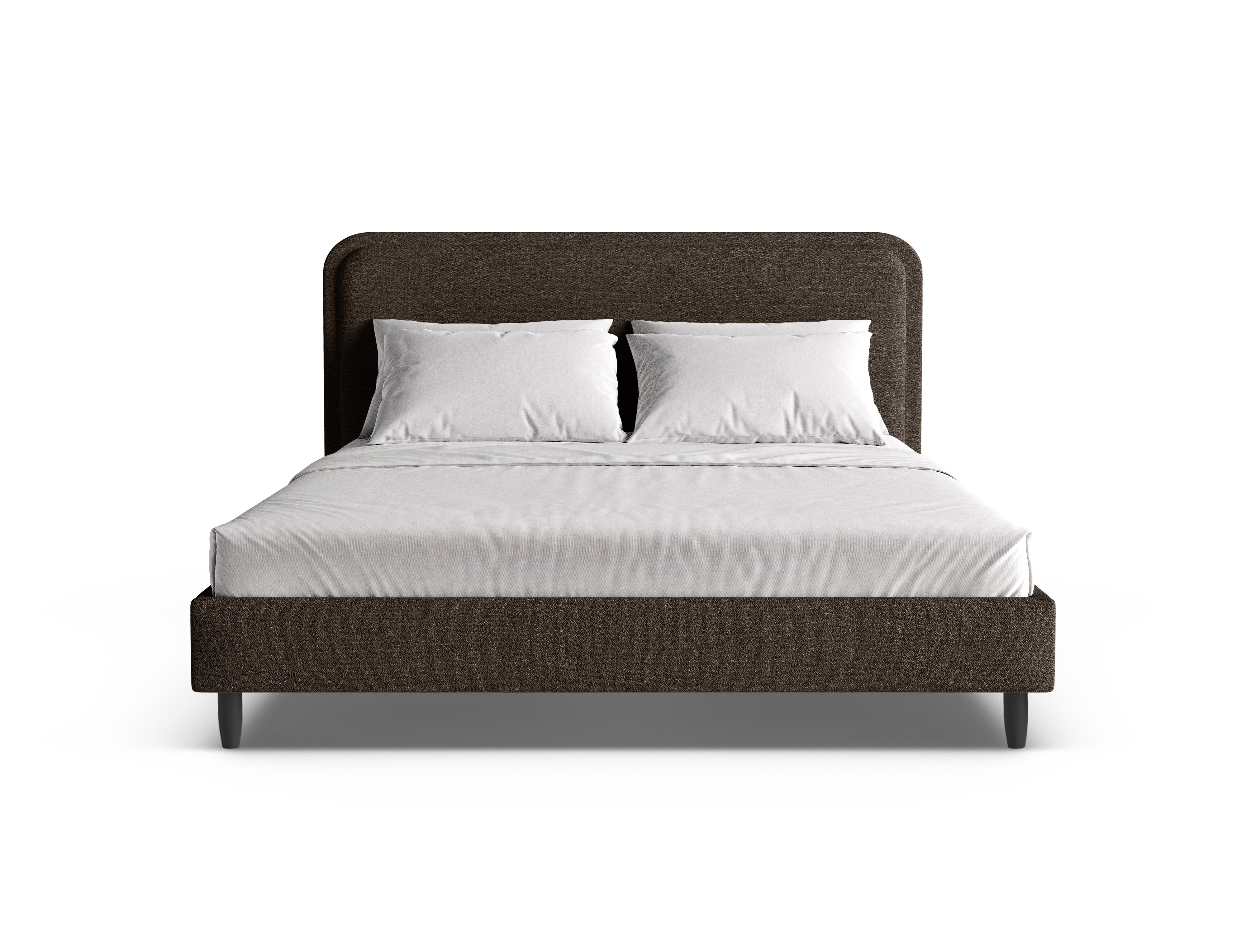 Bed AVELINE bruin boucle