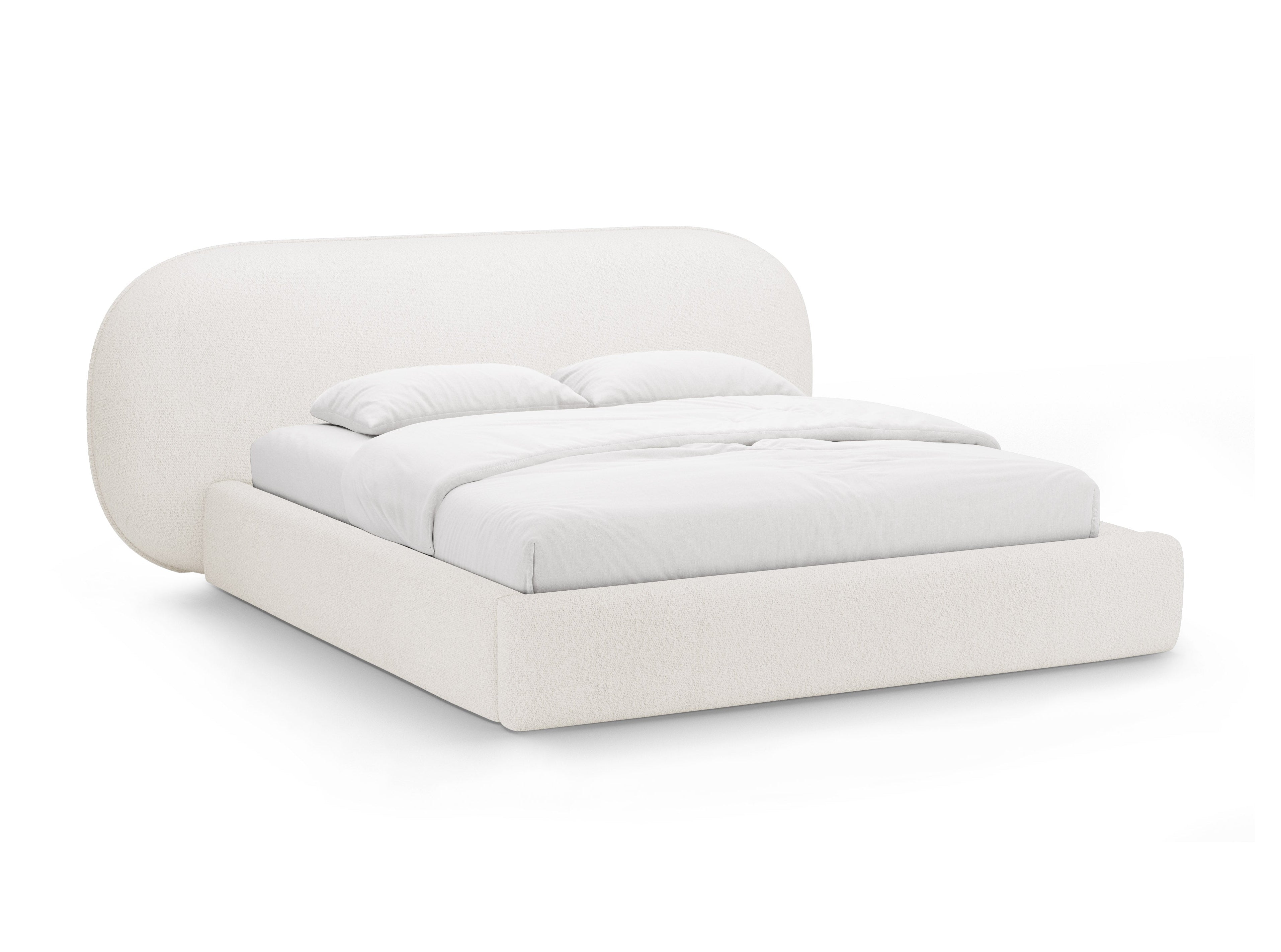 Bed OVALO witte boucle