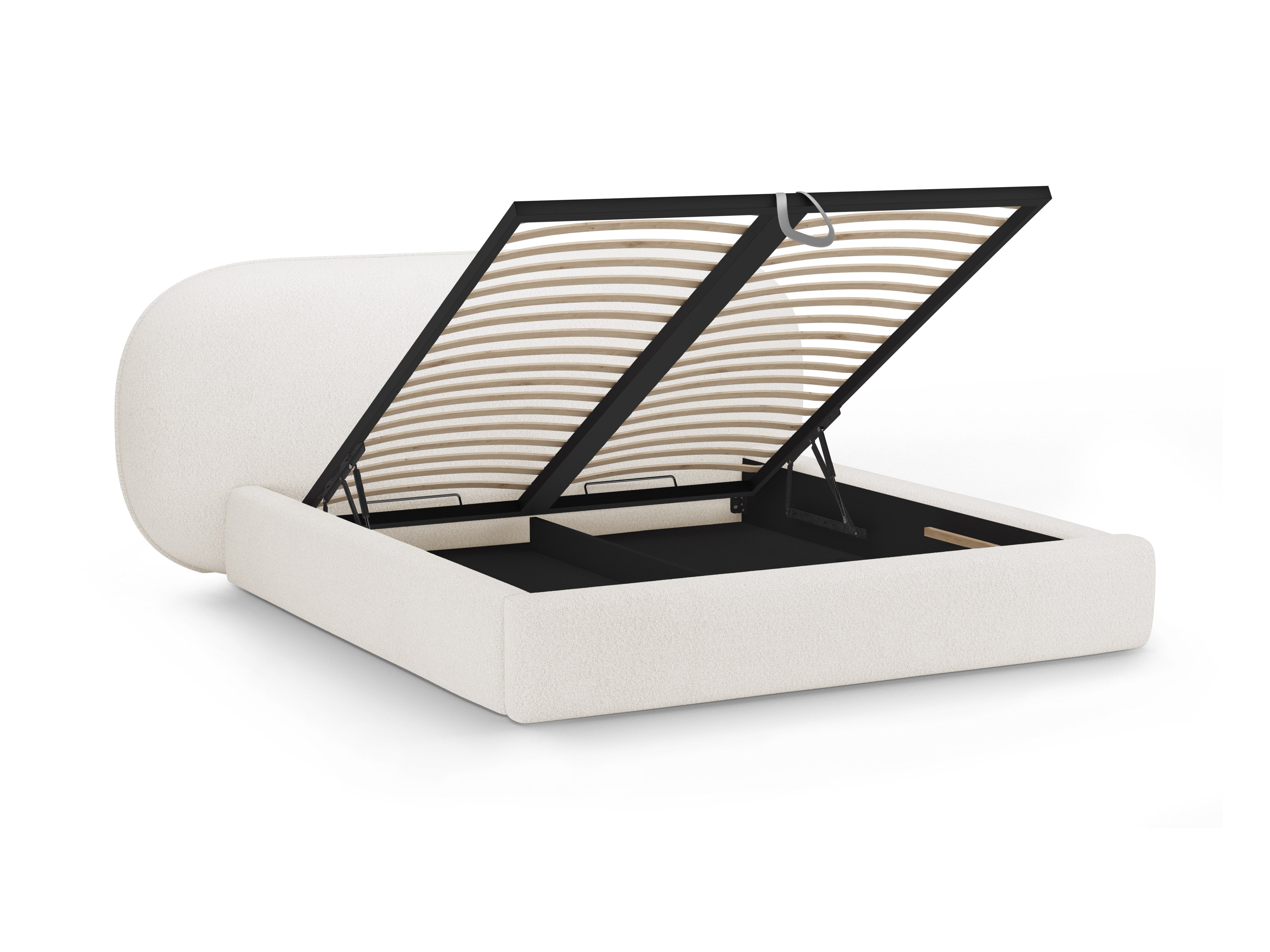 Bed OVALO witte boucle