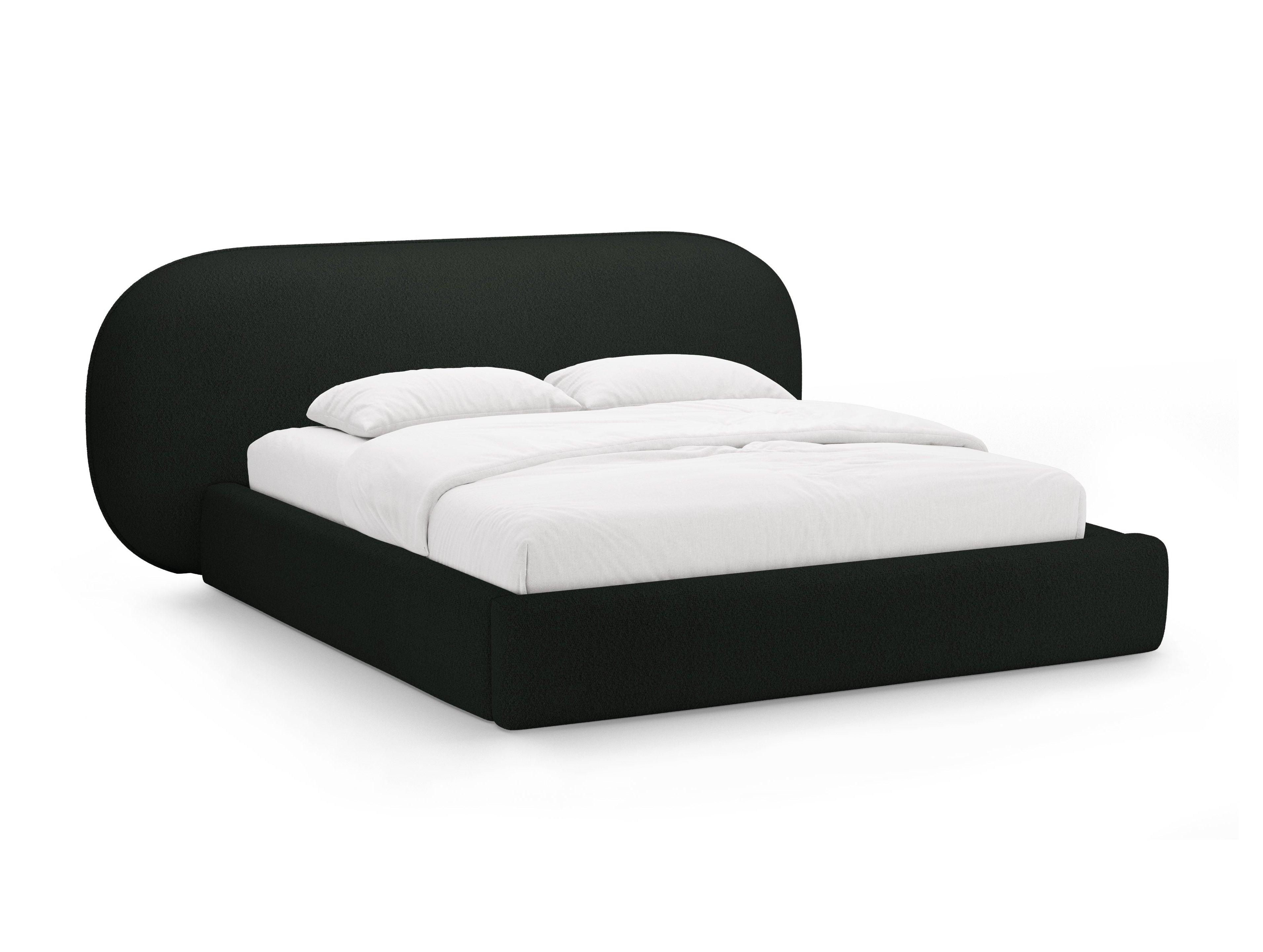 Bed OVALO zwarte boucle