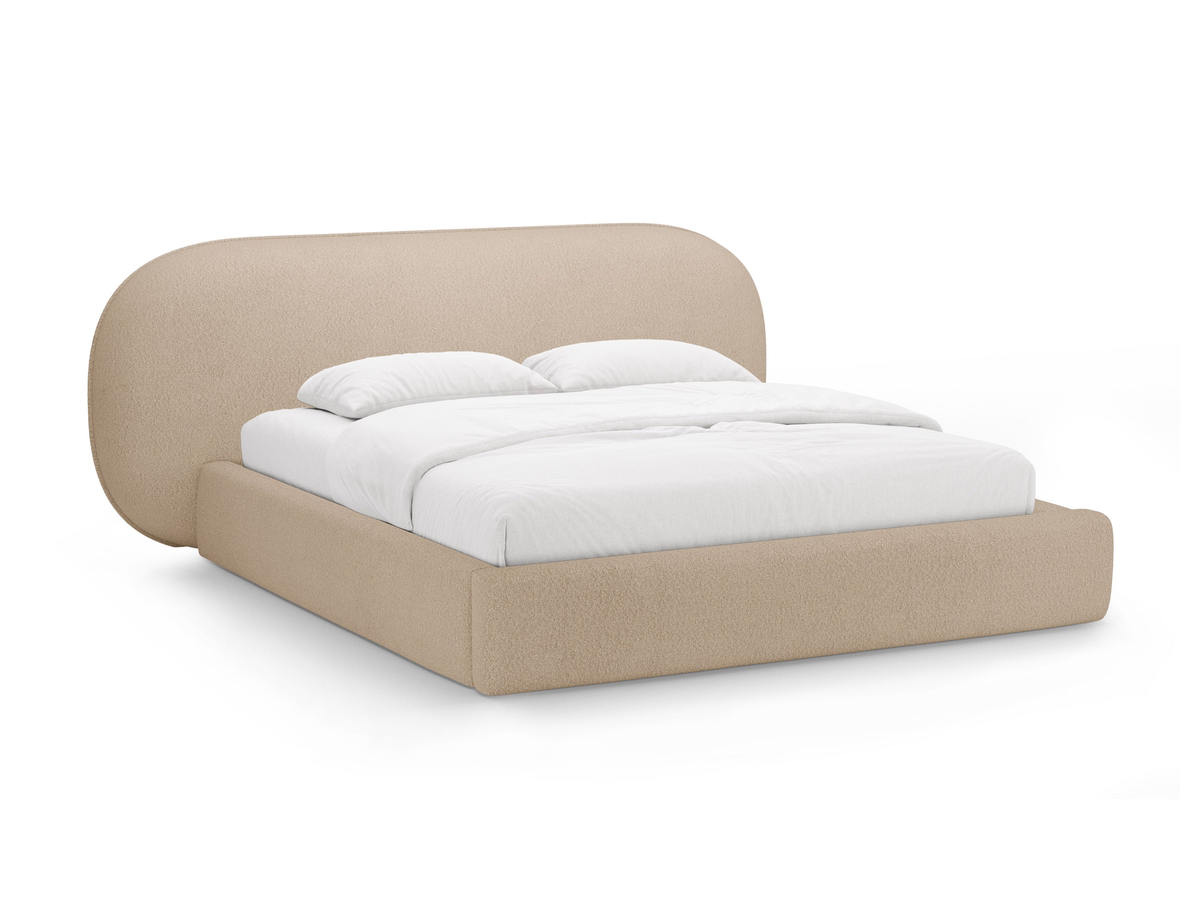 Beige boucle OVALO bed