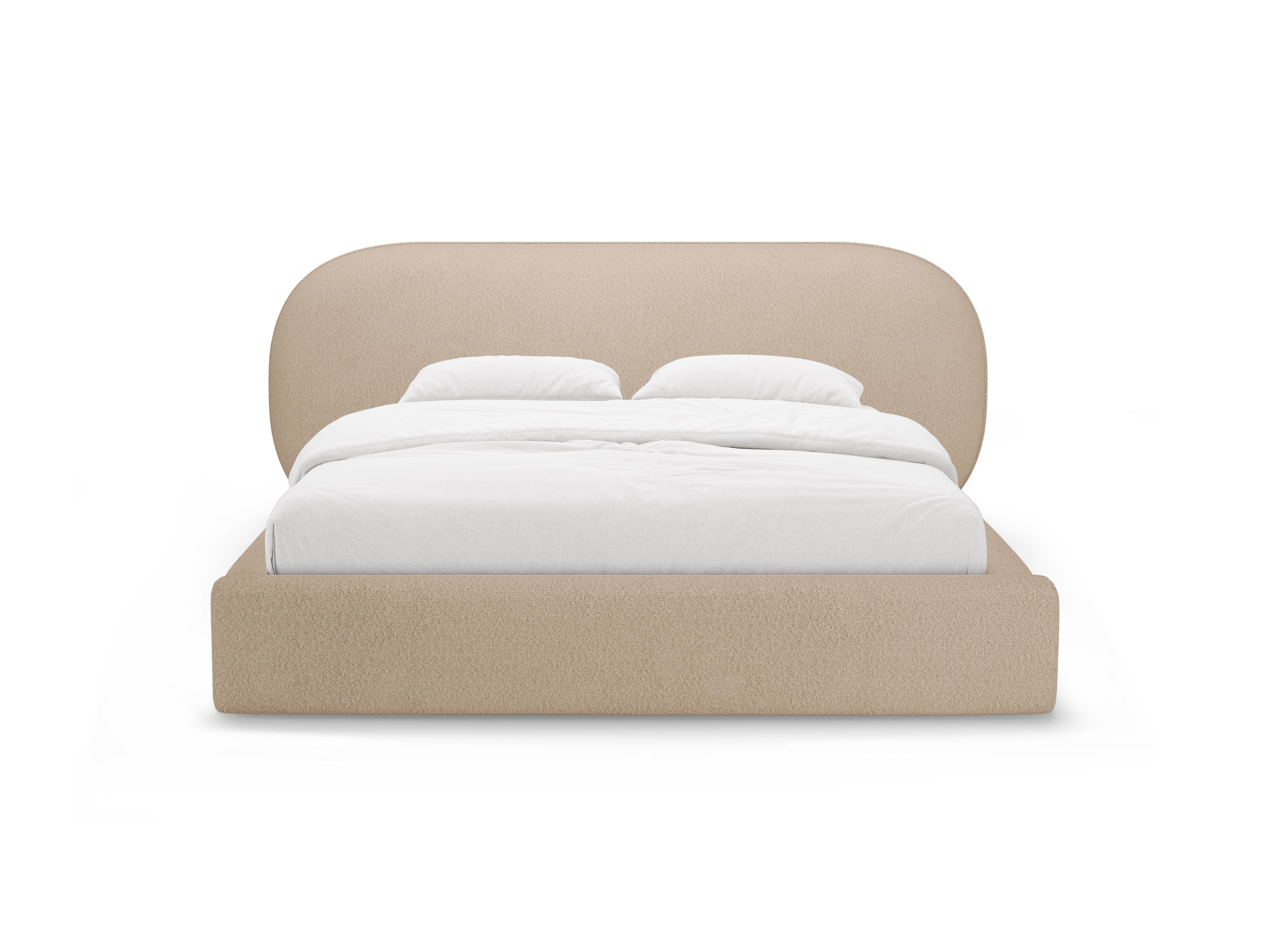 Beige boucle OVALO bed