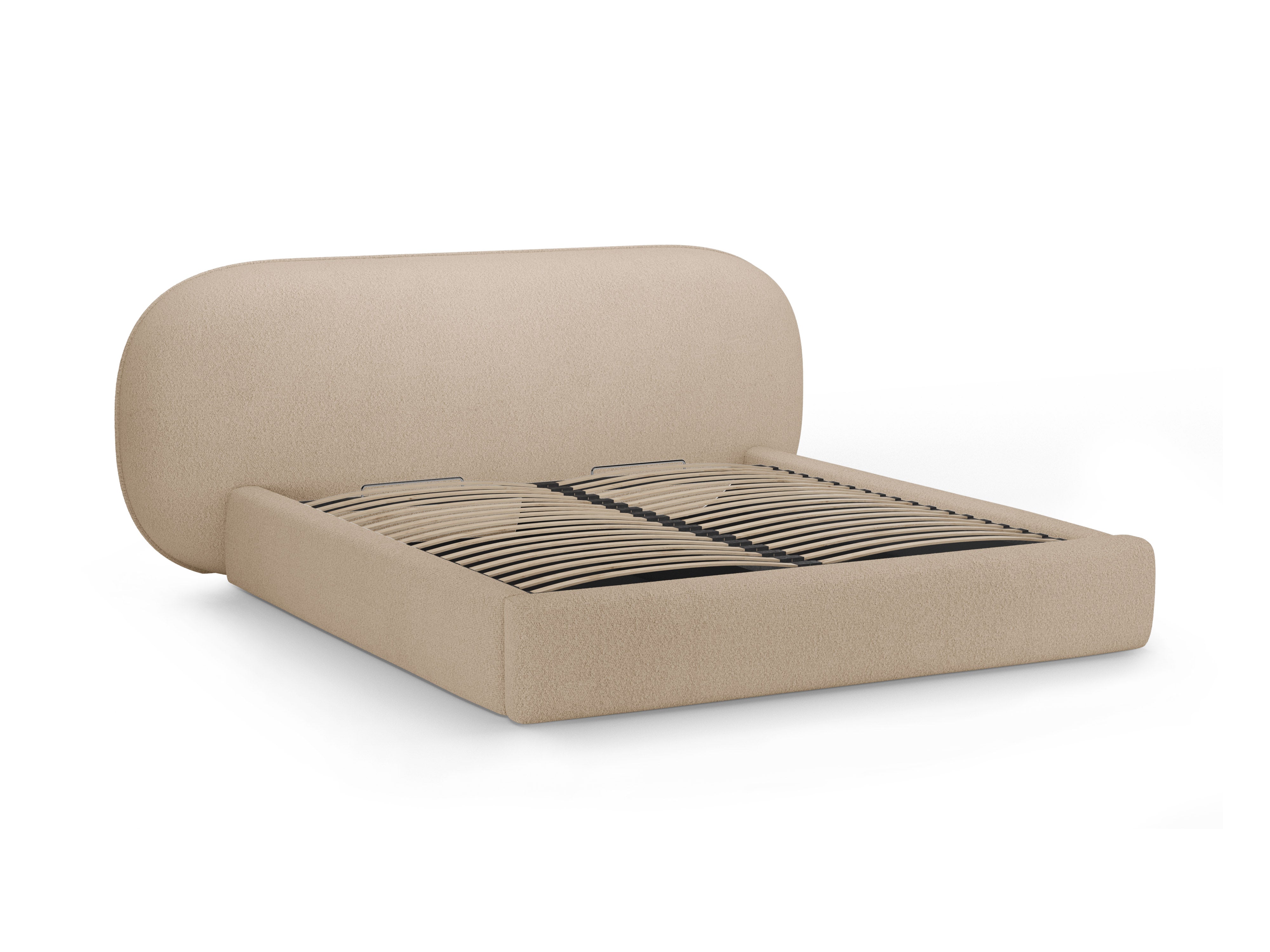 Beige boucle OVALO bed