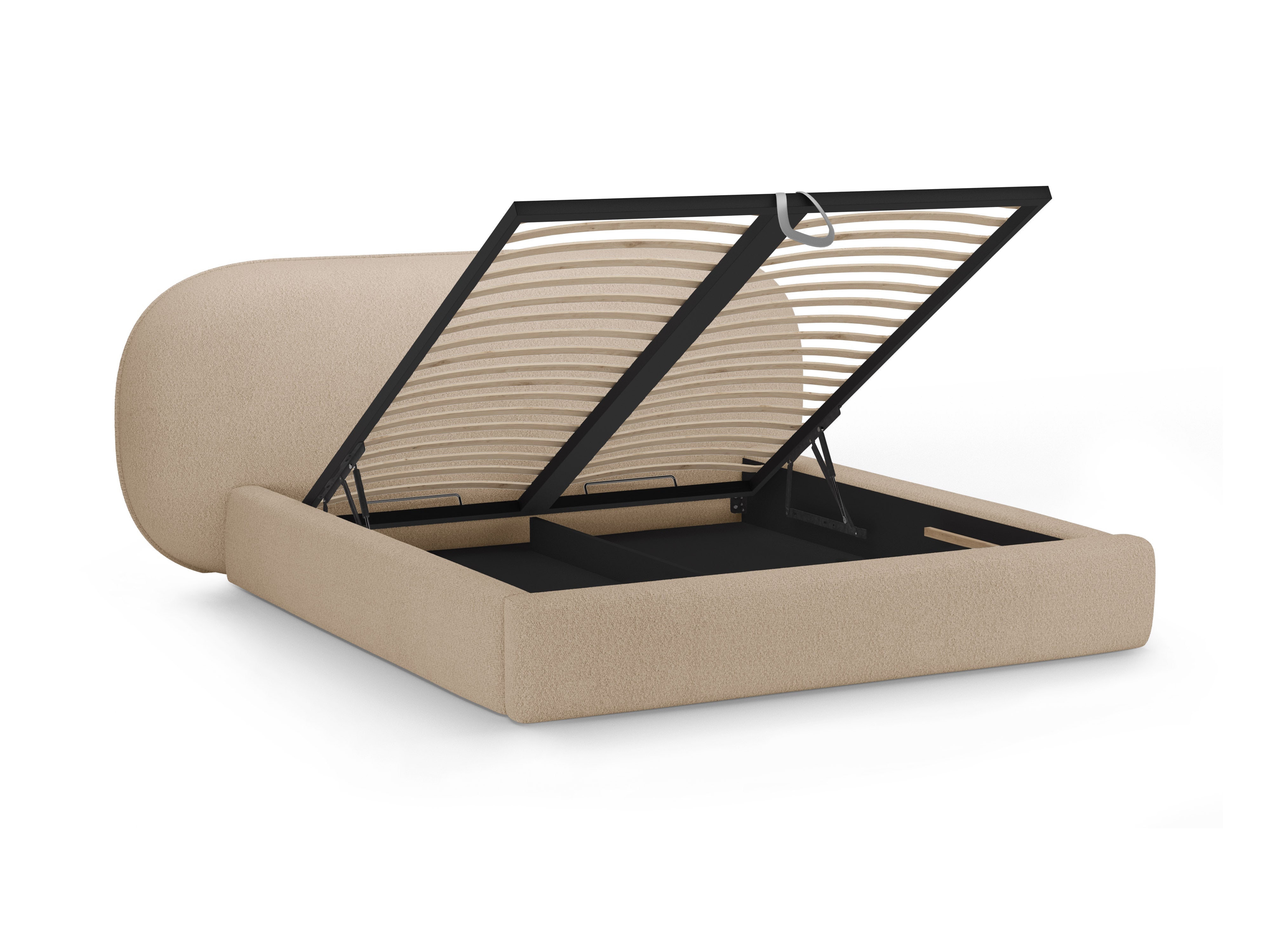Beige boucle OVALO bed