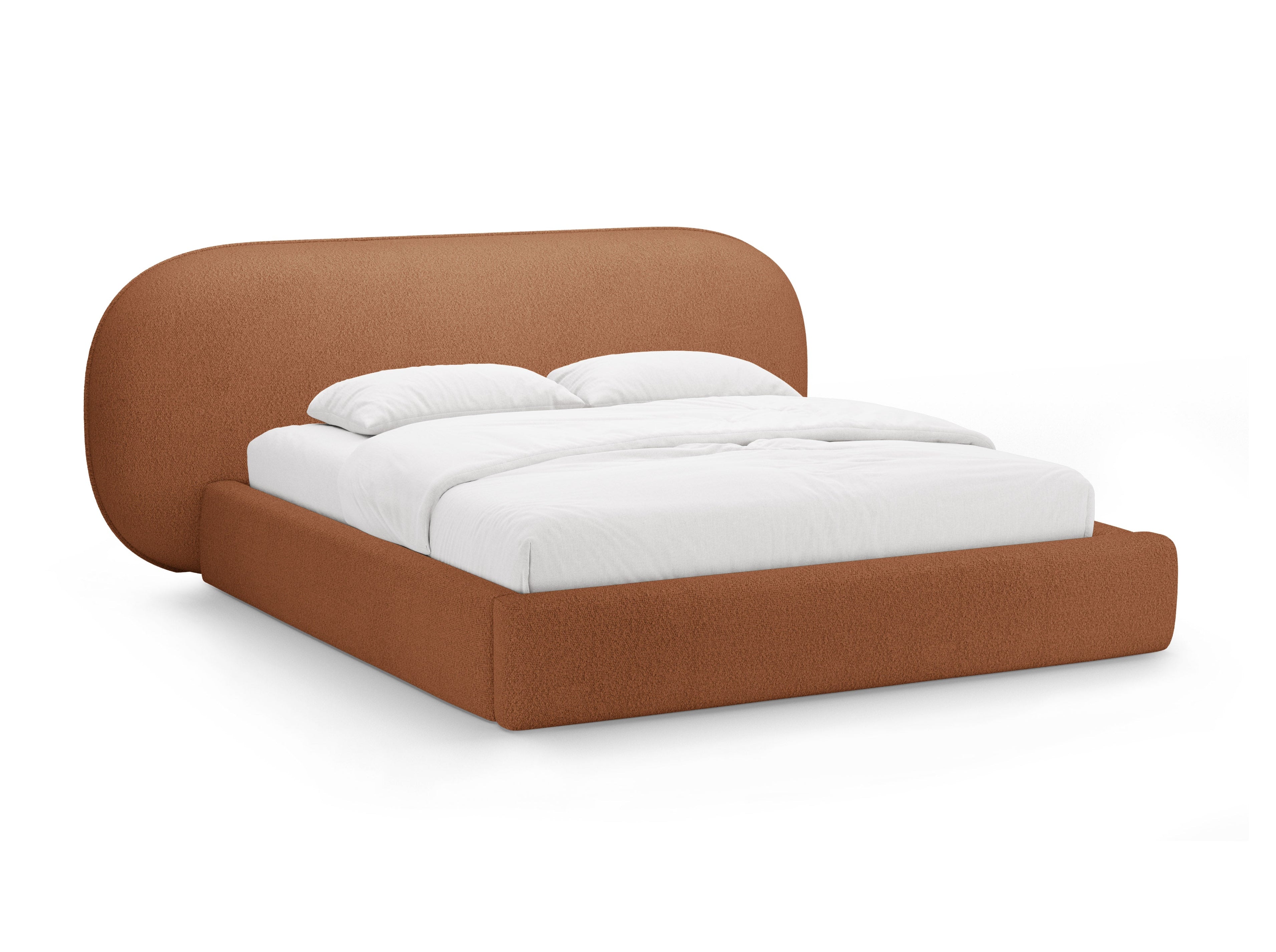 Bed OVALO terracotta boucle