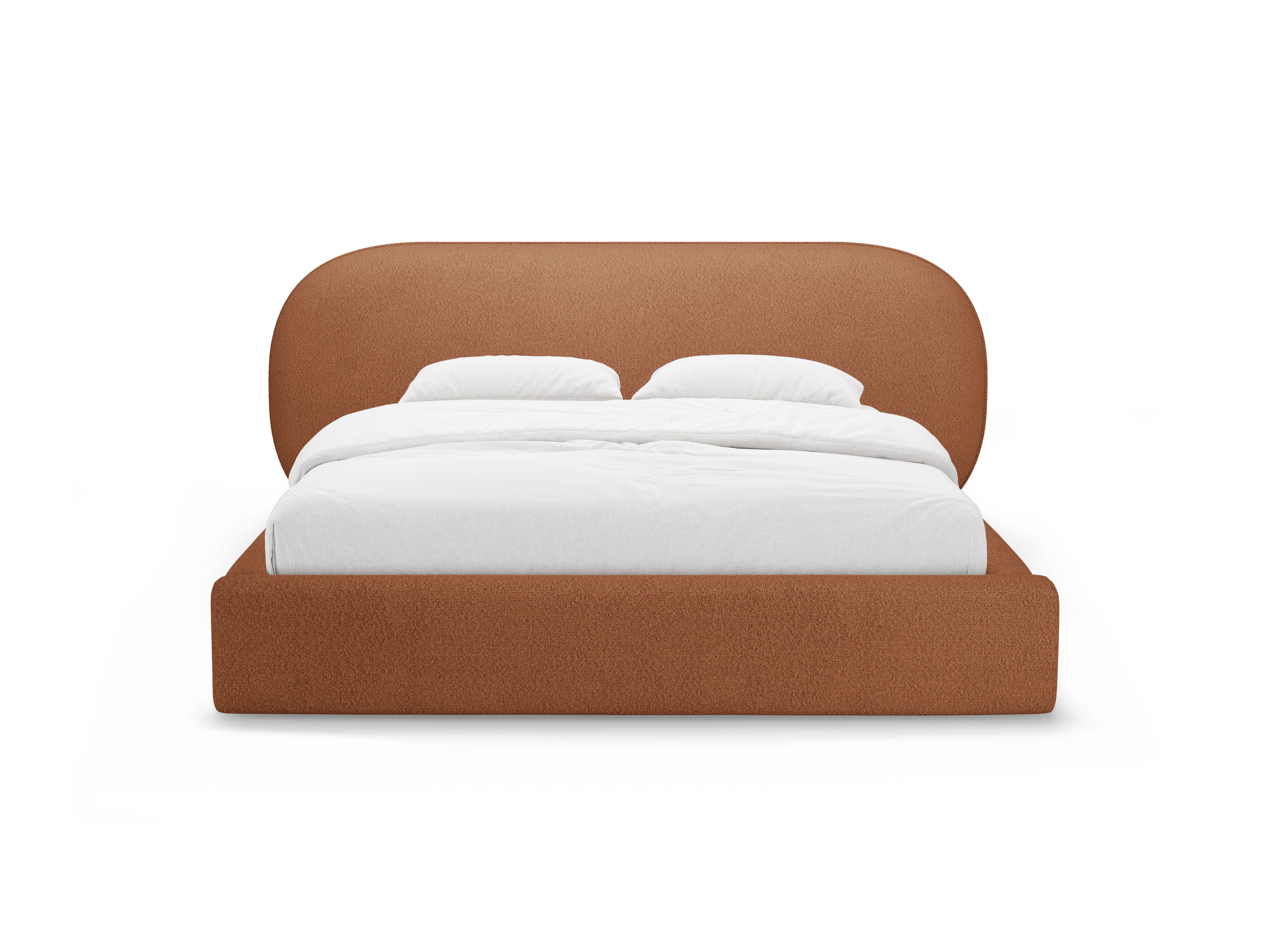 Bed OVALO terracotta boucle