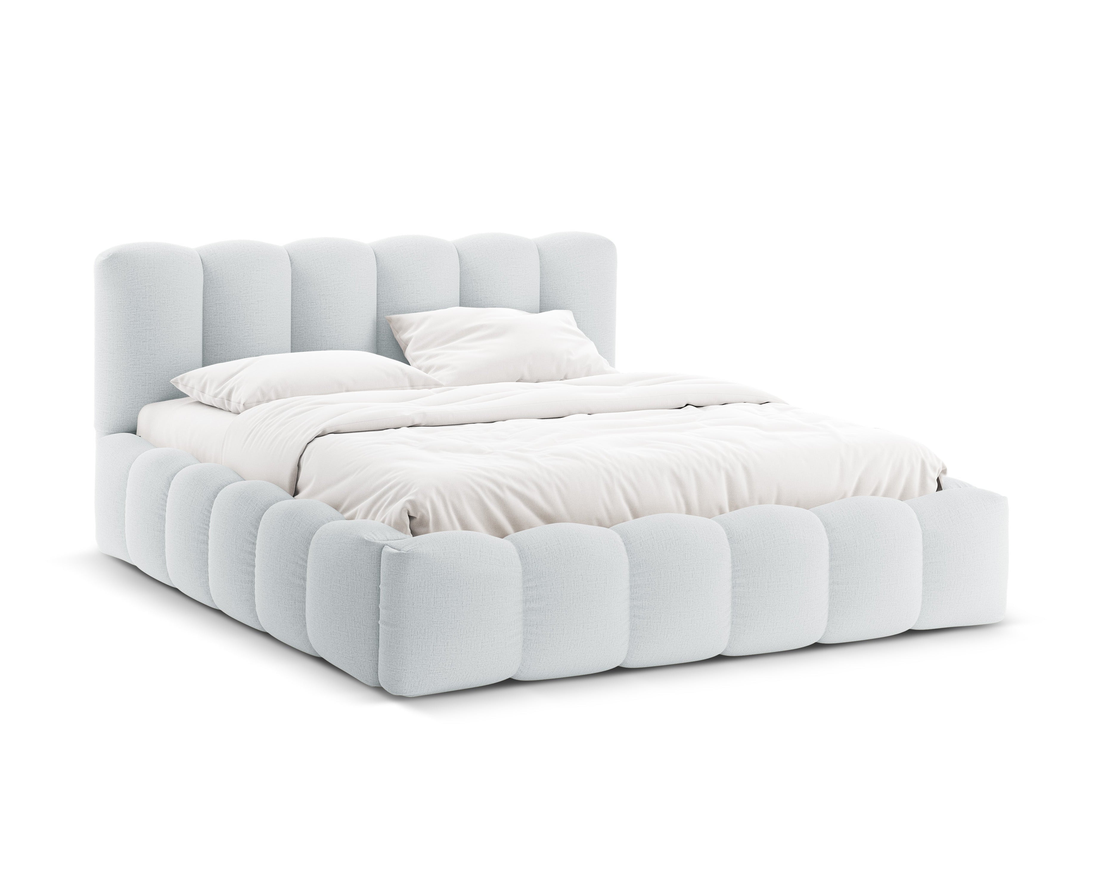 Bed met opbergruimte LUPINE lichtgrijs