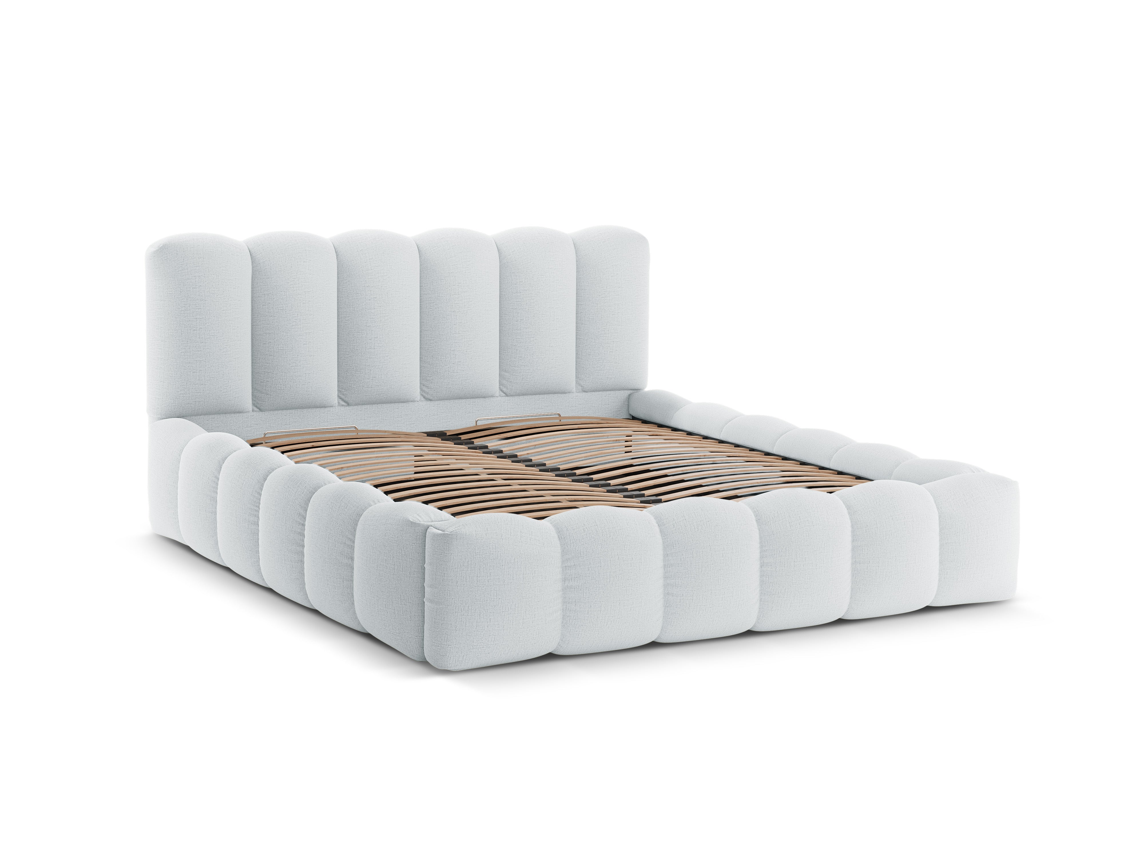 Bed met opbergruimte LUPINE lichtgrijs