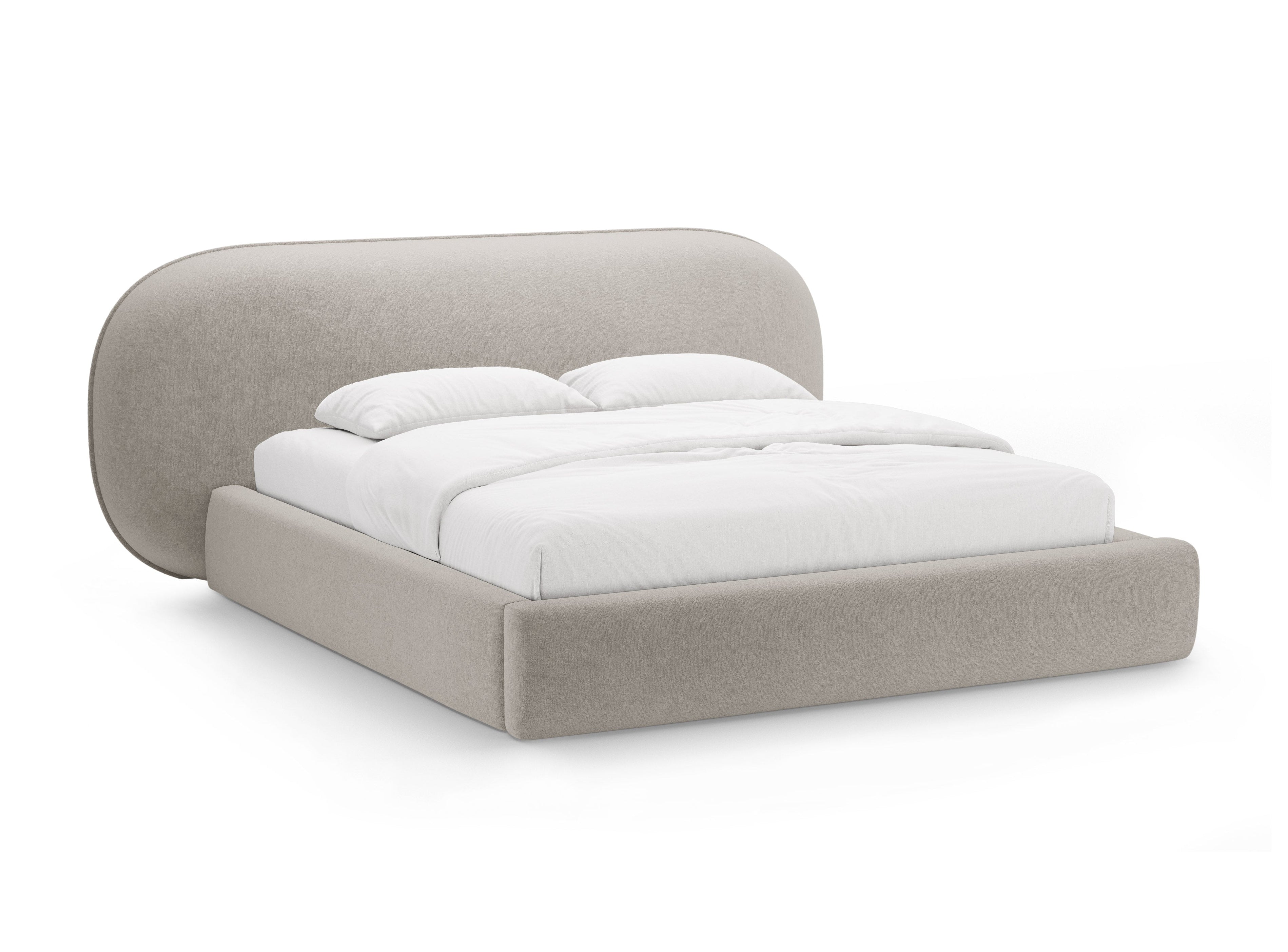 Beige OVALO bed van chenille