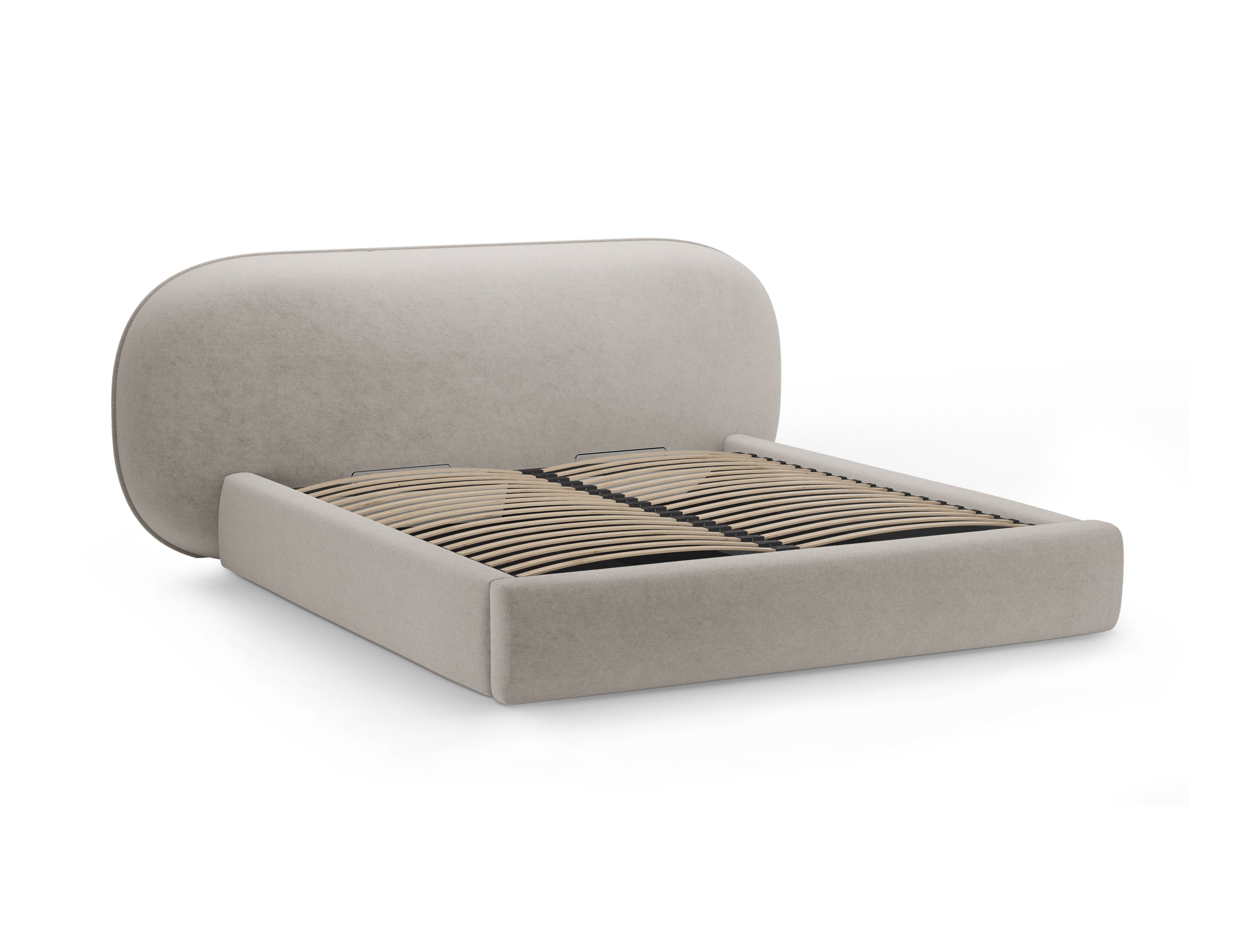 Beige OVALO bed van chenille