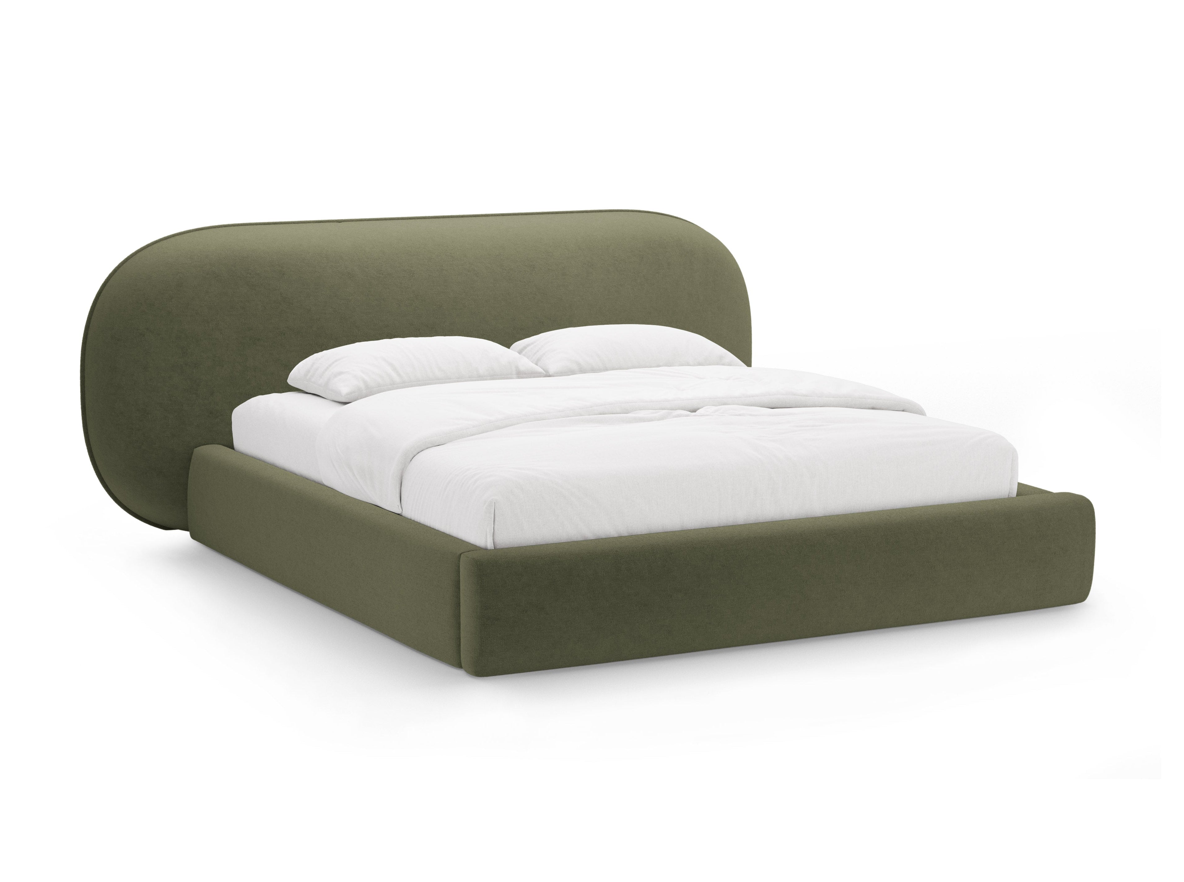 Bed OVALO groene chenille