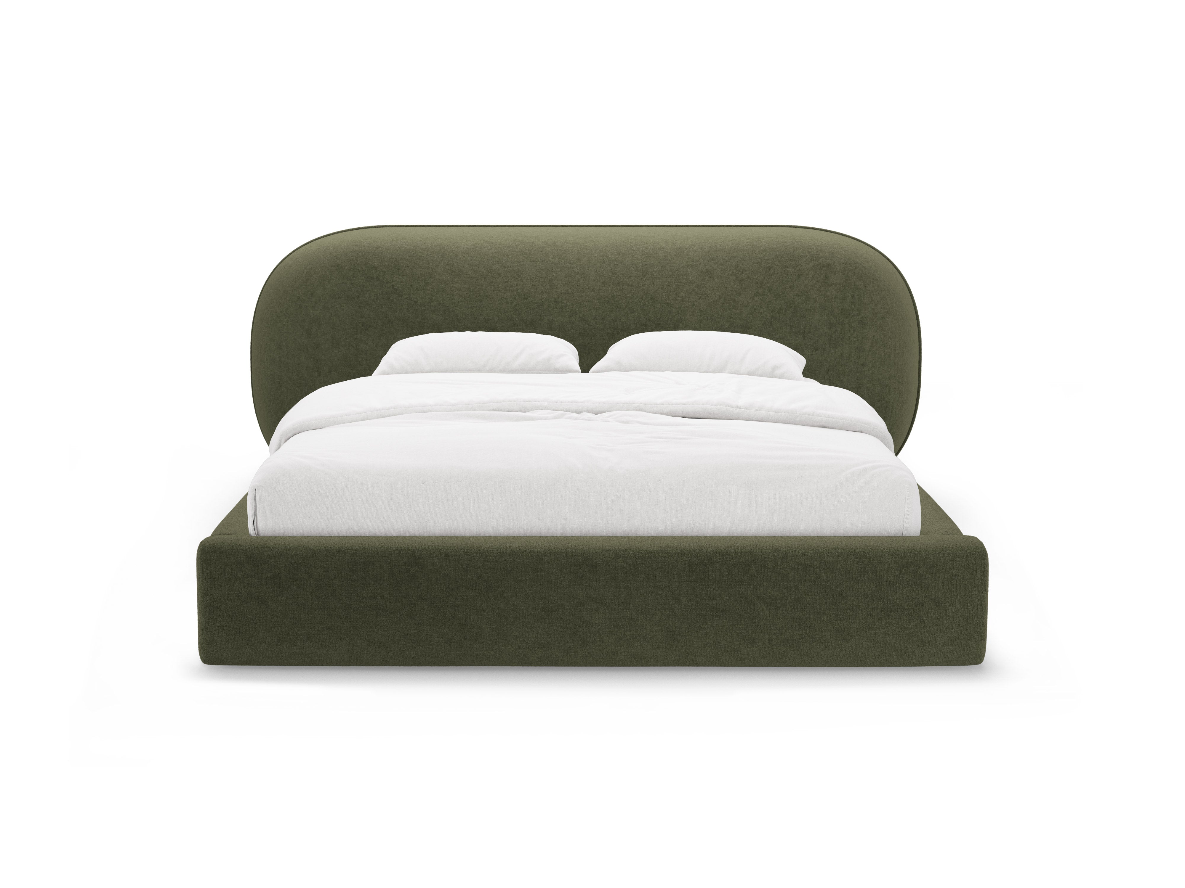 Bed OVALO groene chenille