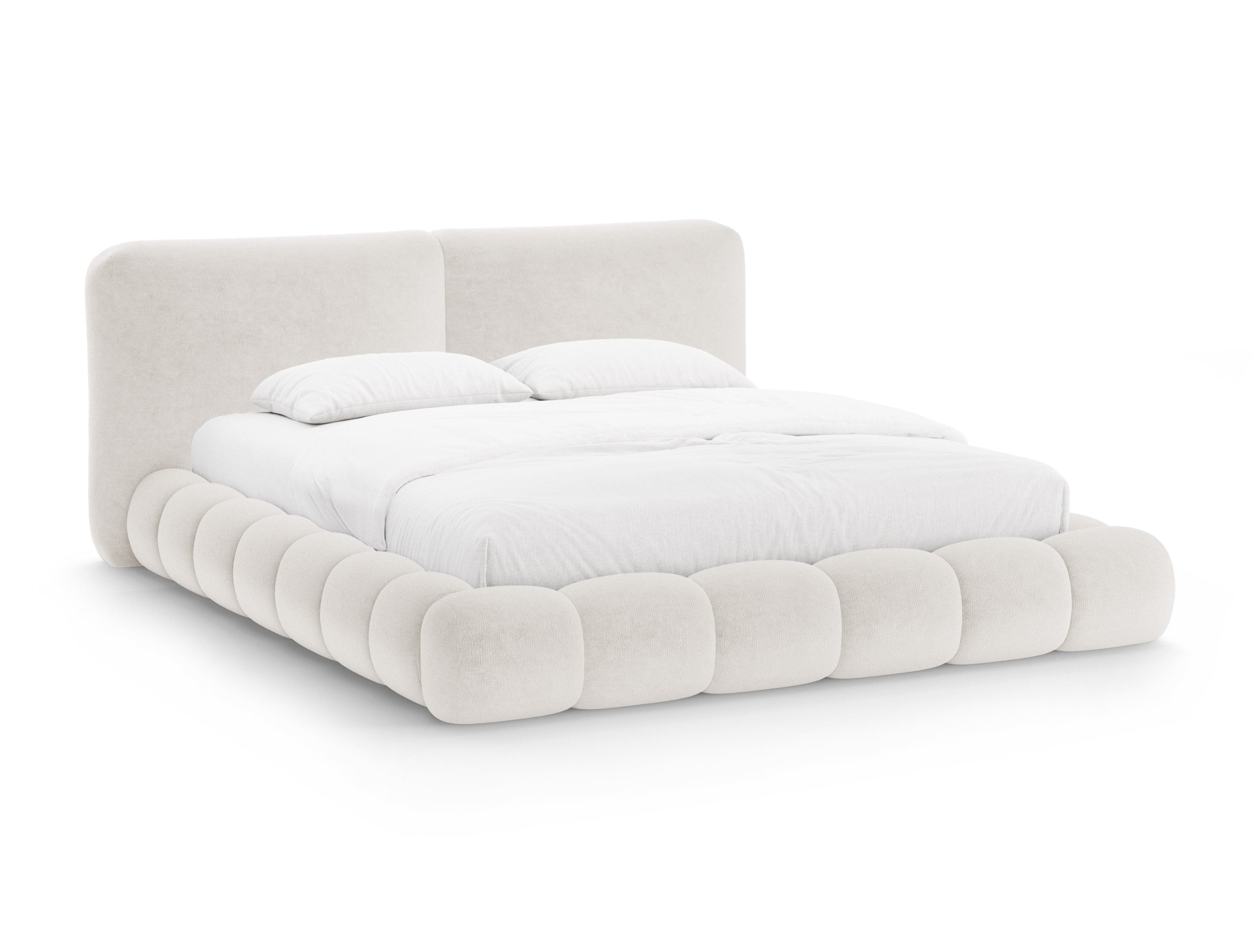 Bett SOLANGE hellbeige Chenille