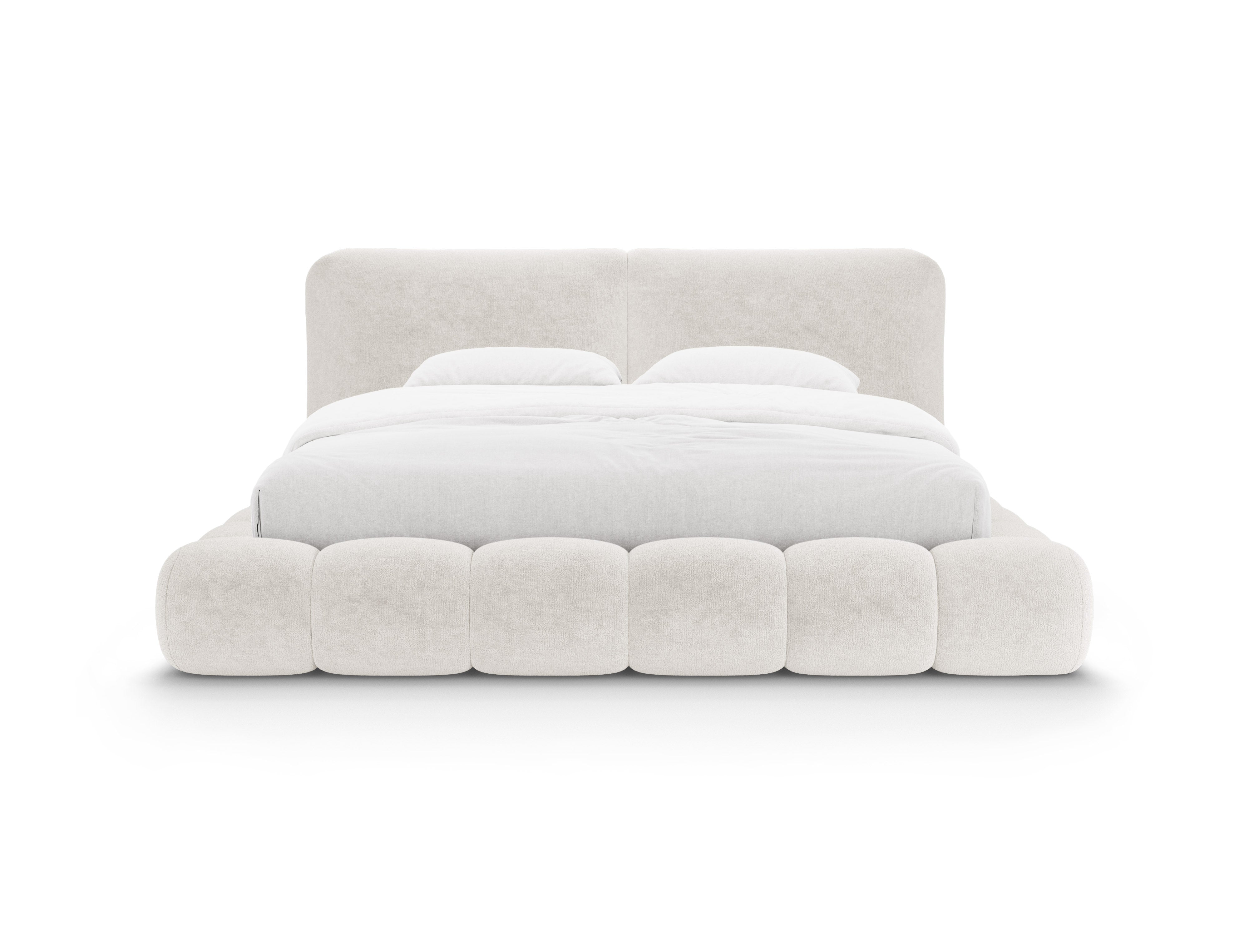 Bett SOLANGE hellbeige Chenille