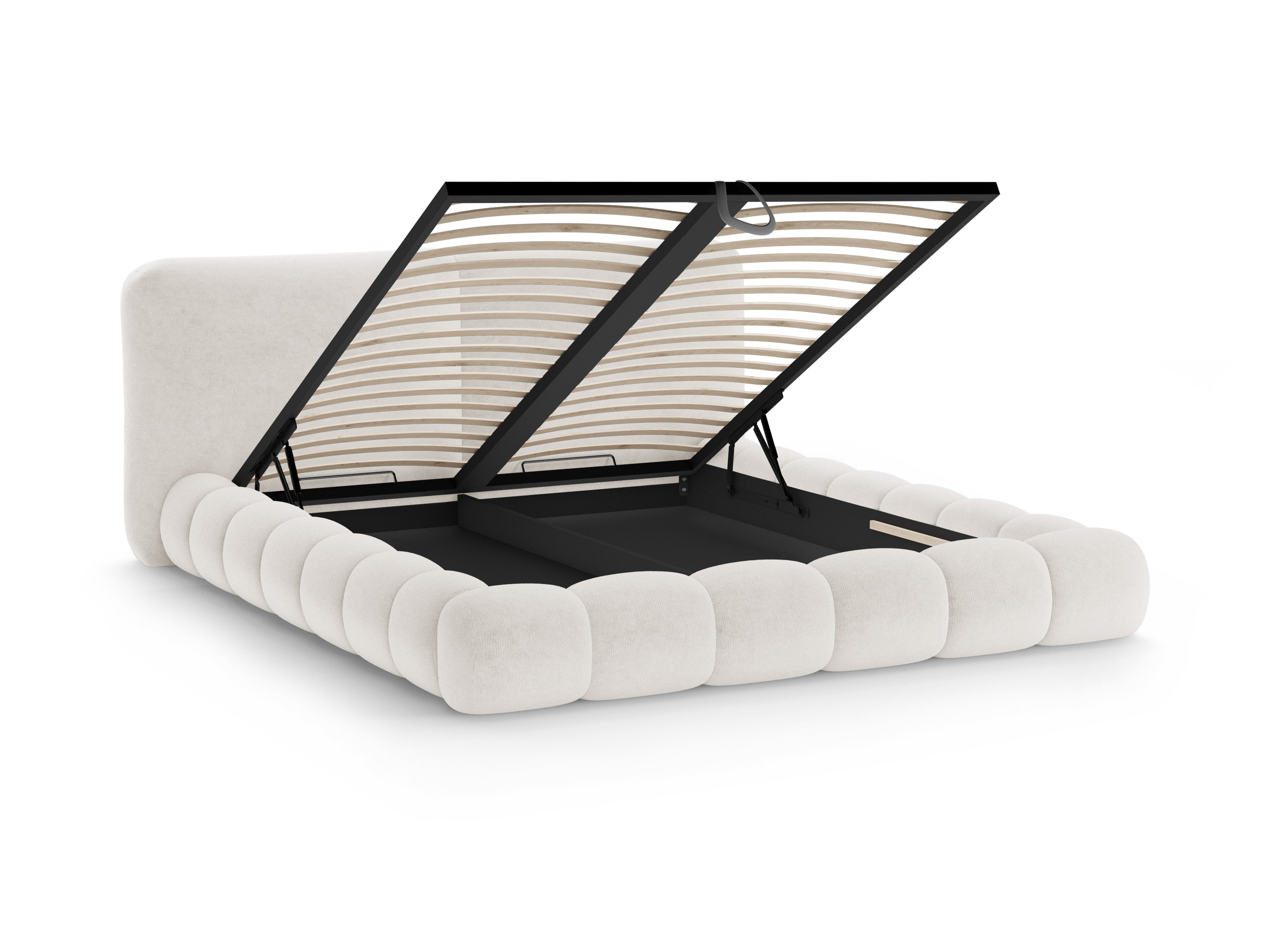 Bett SOLANGE hellbeige Chenille