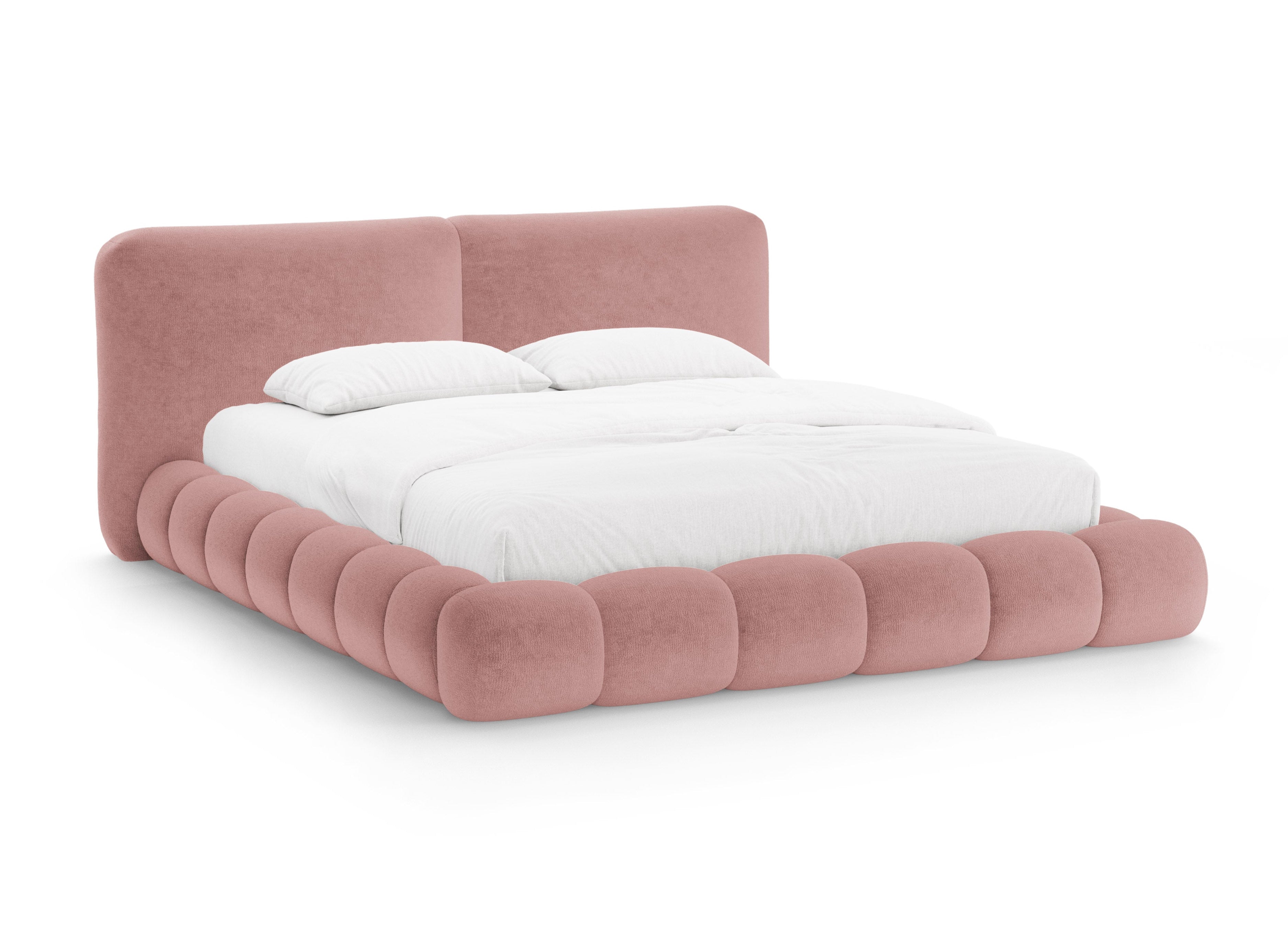 Bed SOLANGE roze chenille