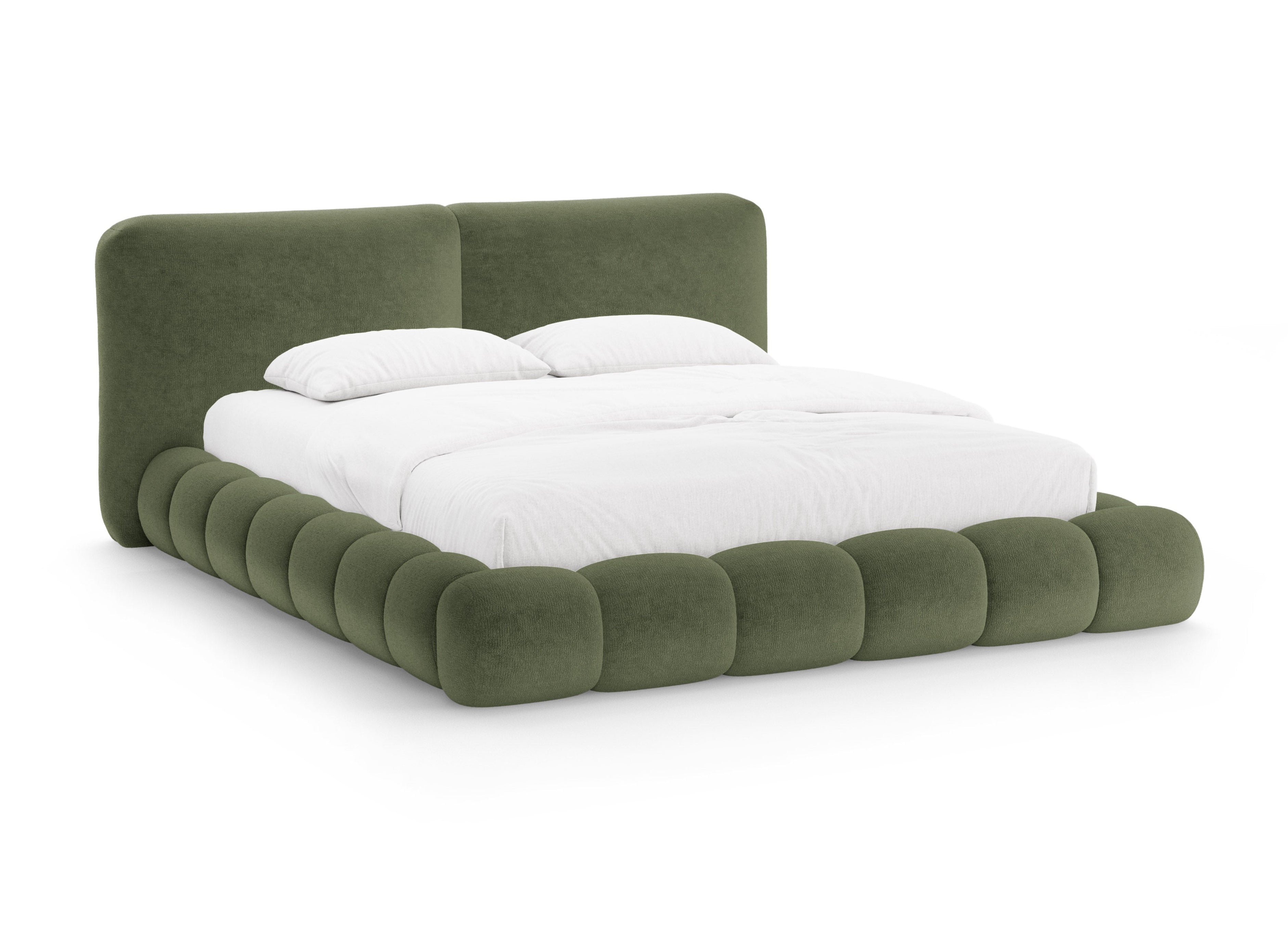 Bed SOLANGE groene chenille