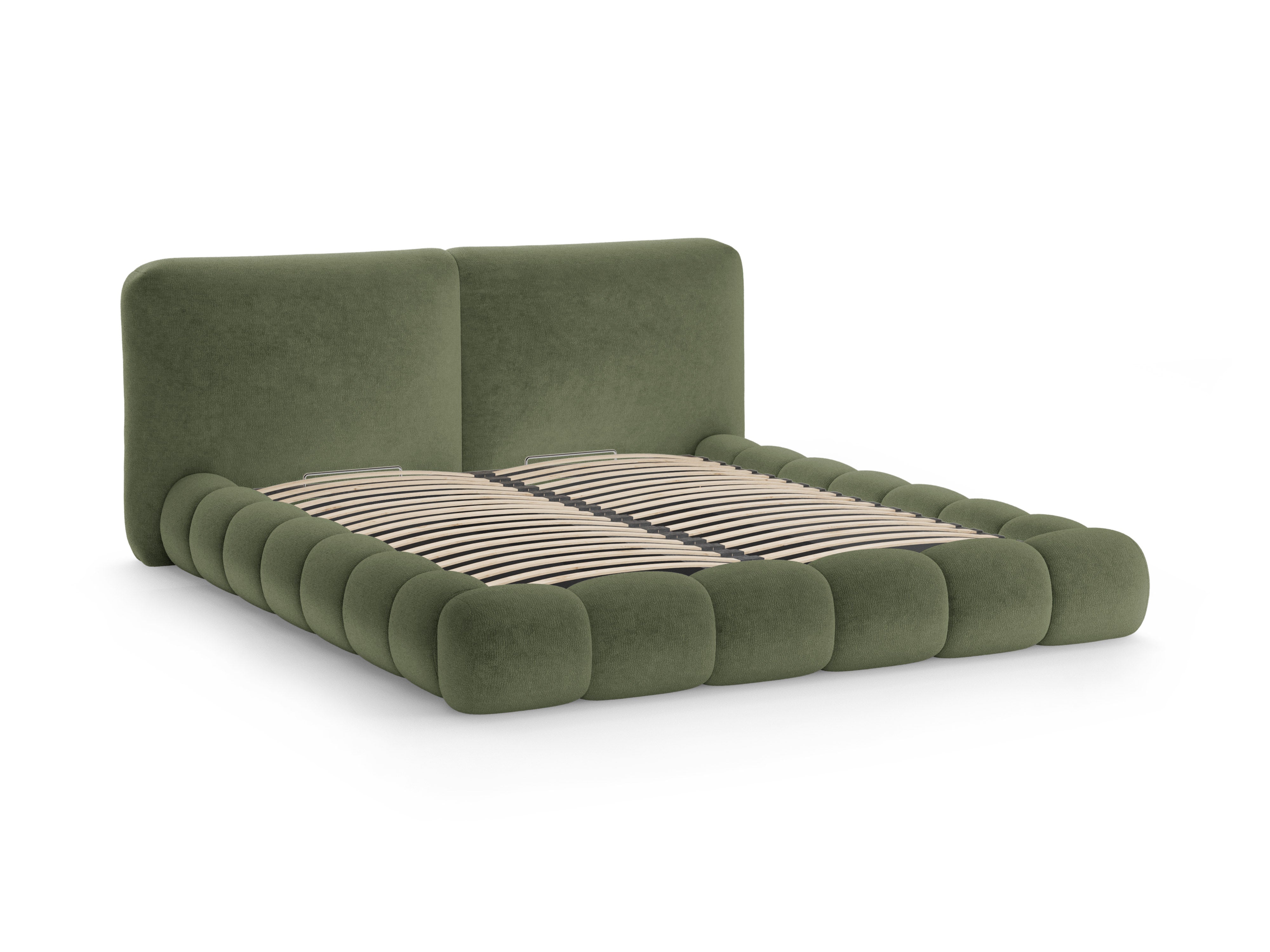 Bed SOLANGE groene chenille