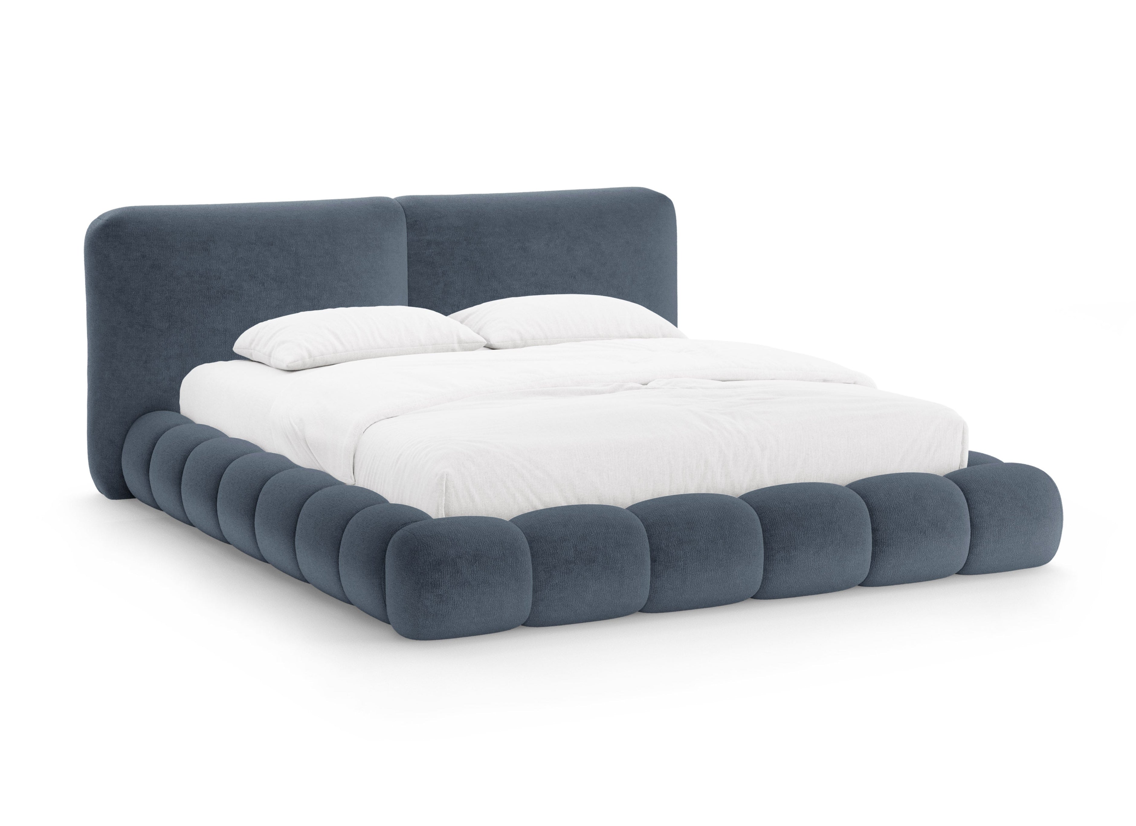 Bed SOLANGE donkerblauw chenille