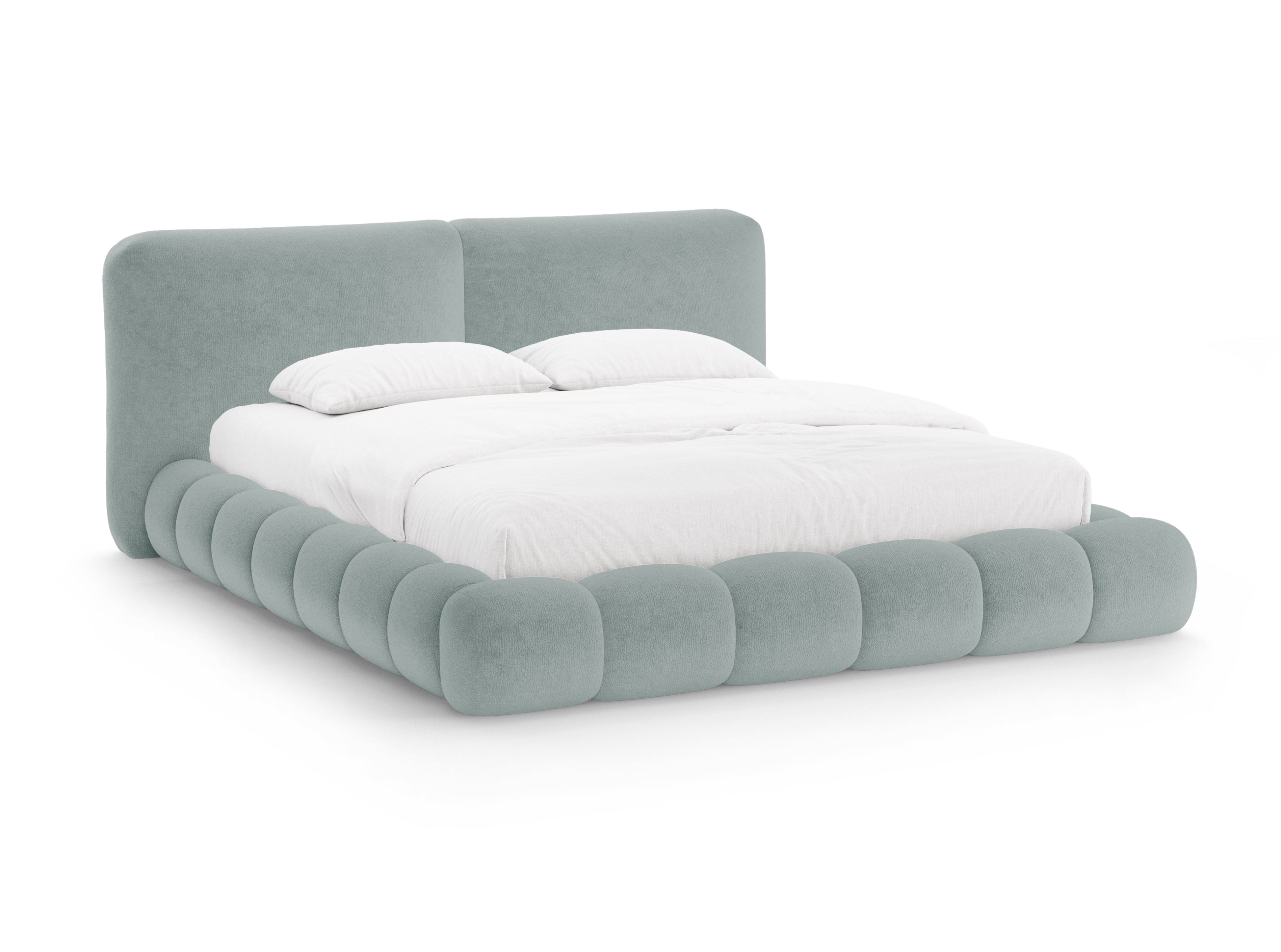 Bed SOLANGE lichtblauw chenille