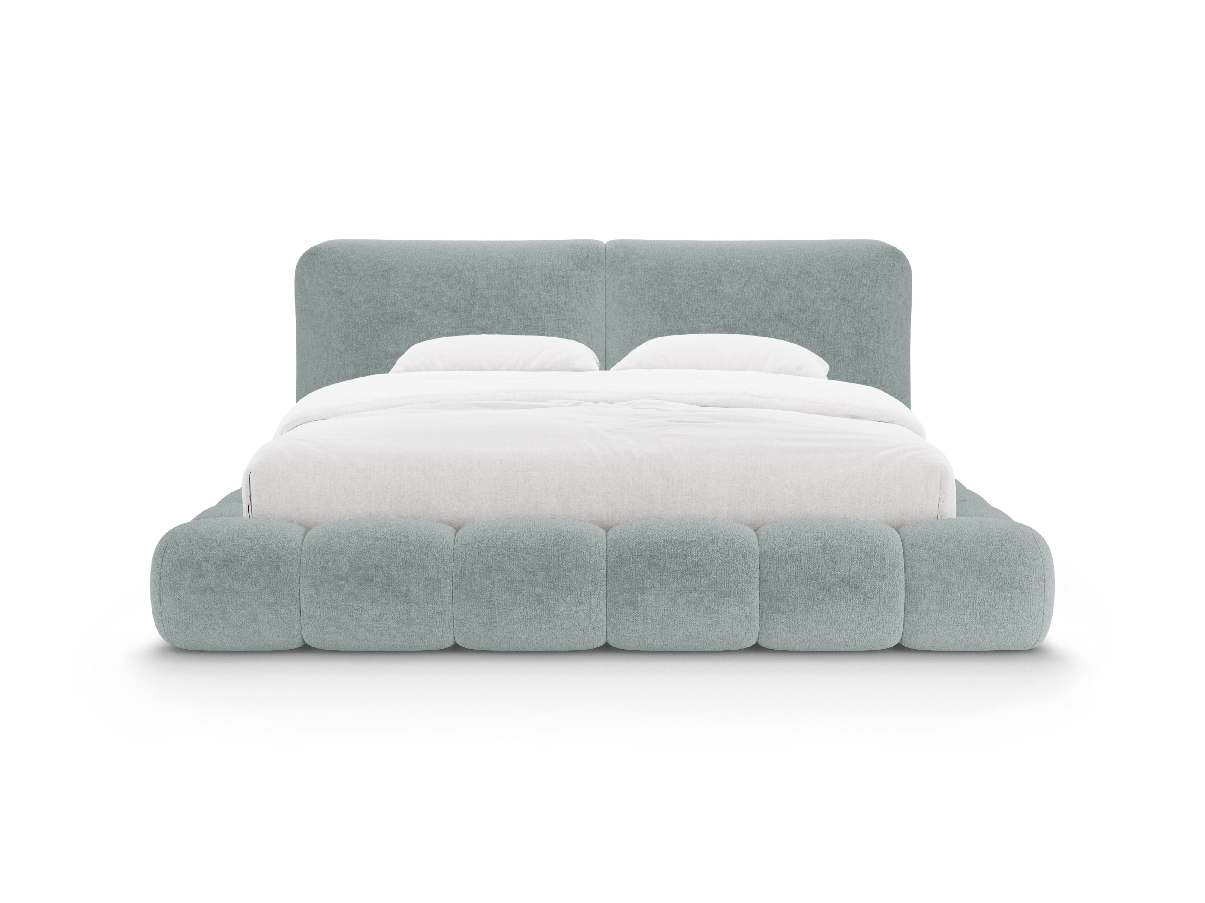 Bed SOLANGE lichtblauw chenille