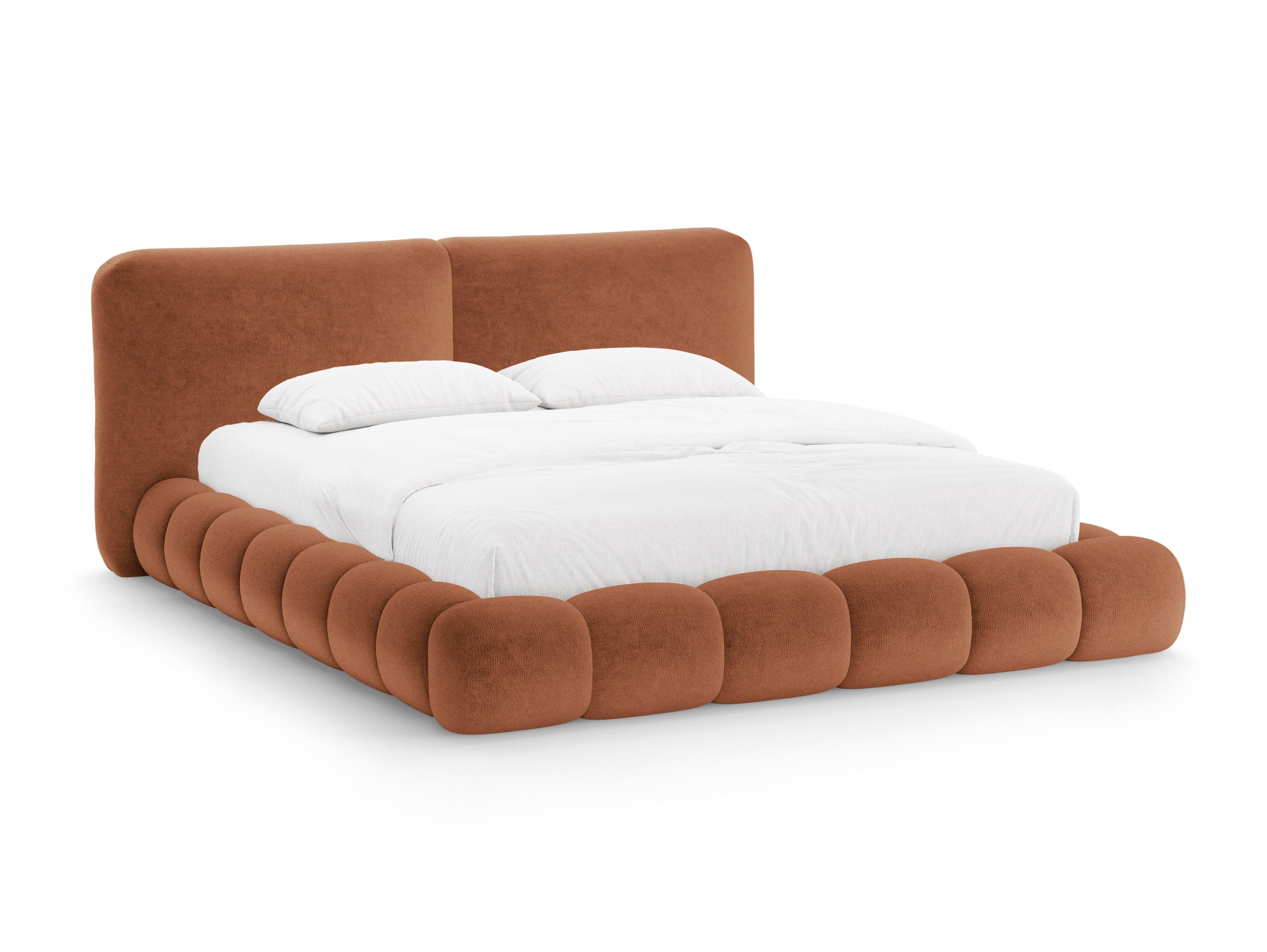 Bed SOLANGE terracotta chenille