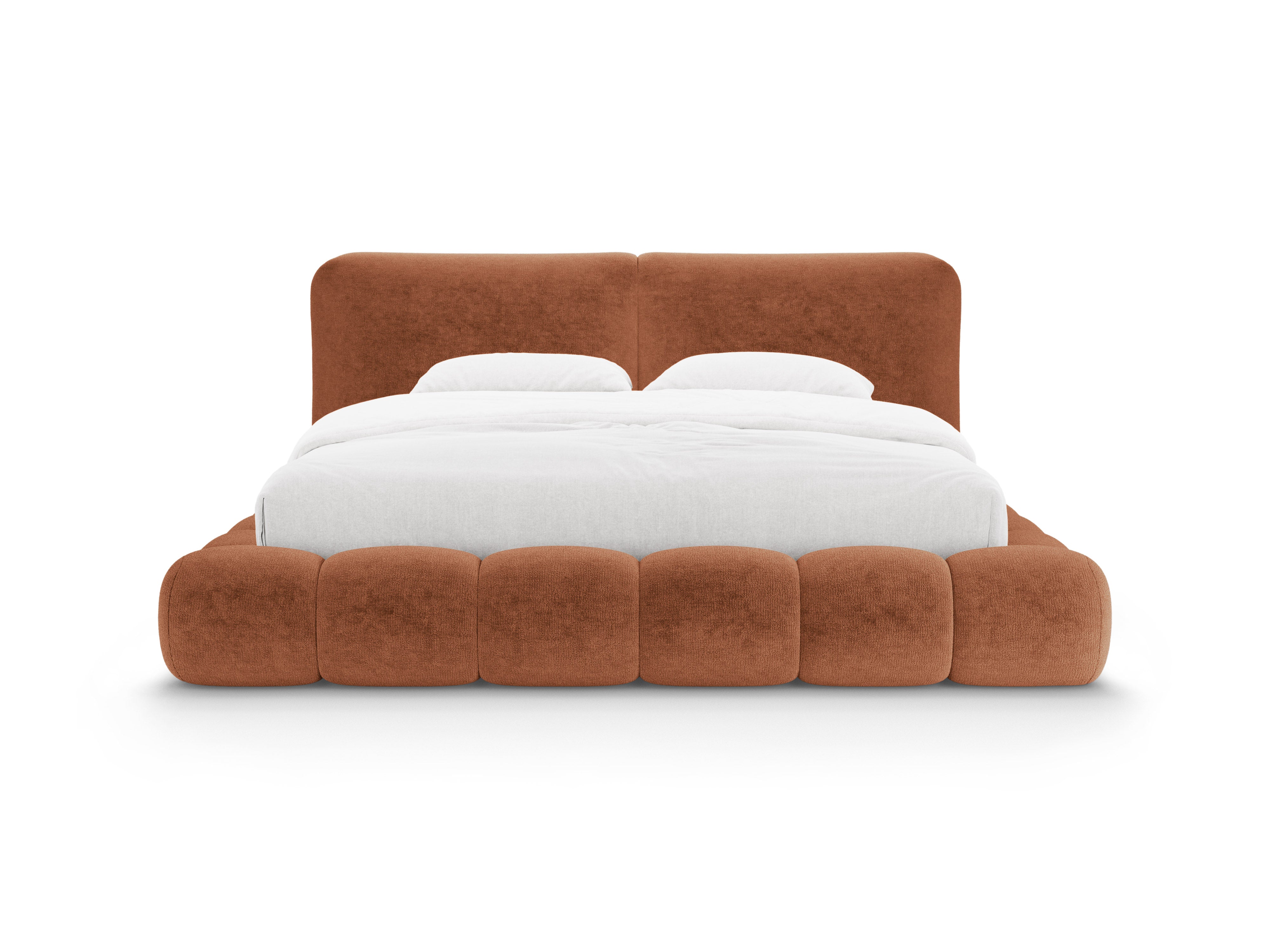 Bed SOLANGE terracotta chenille