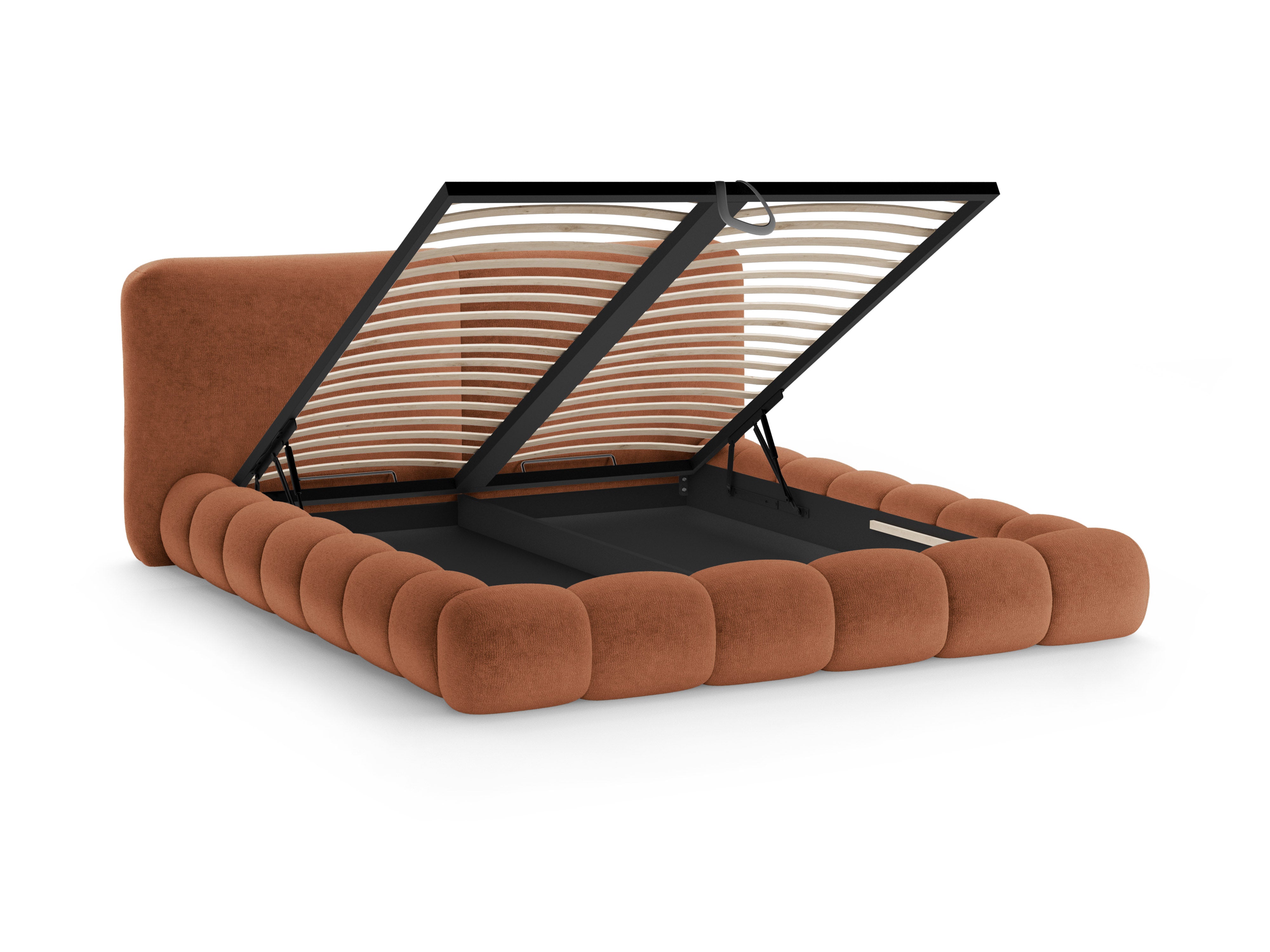 Bed SOLANGE terracotta chenille
