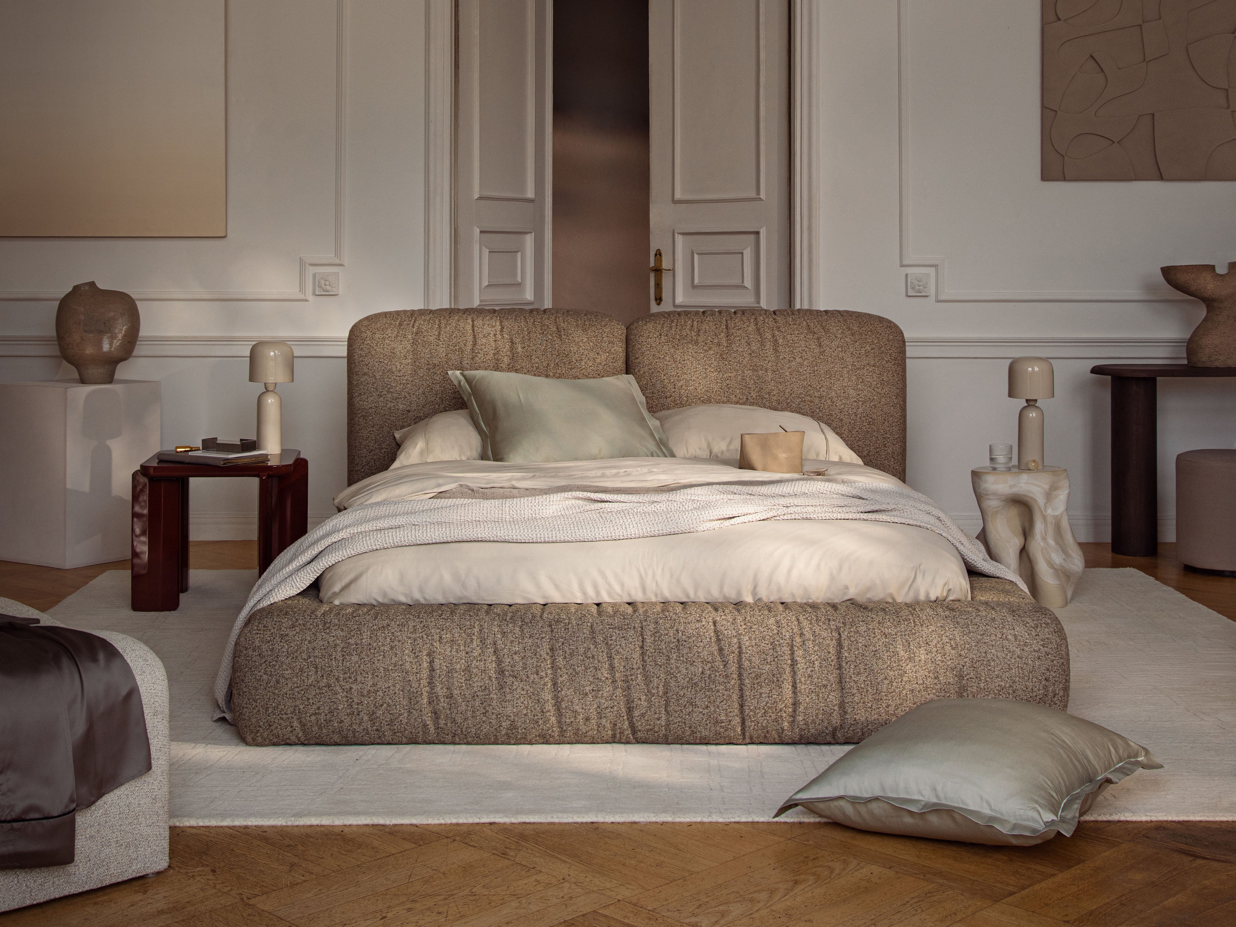 Bed MARTINA lichtgrijs