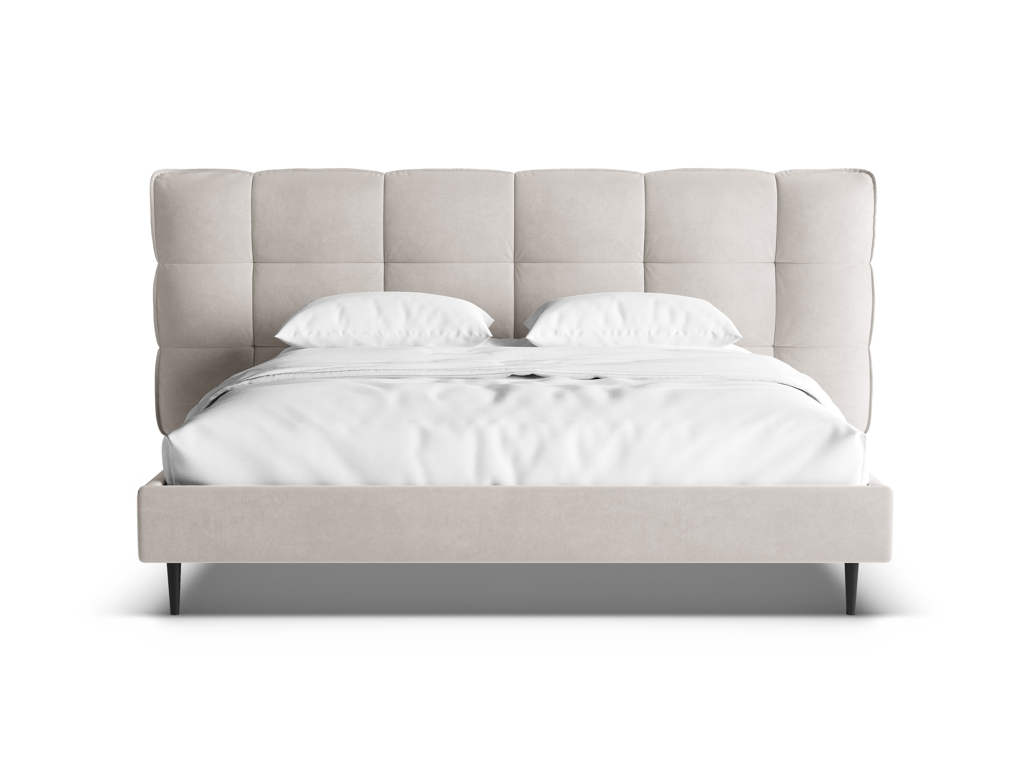 Velvet bed ERIC lichtbeige