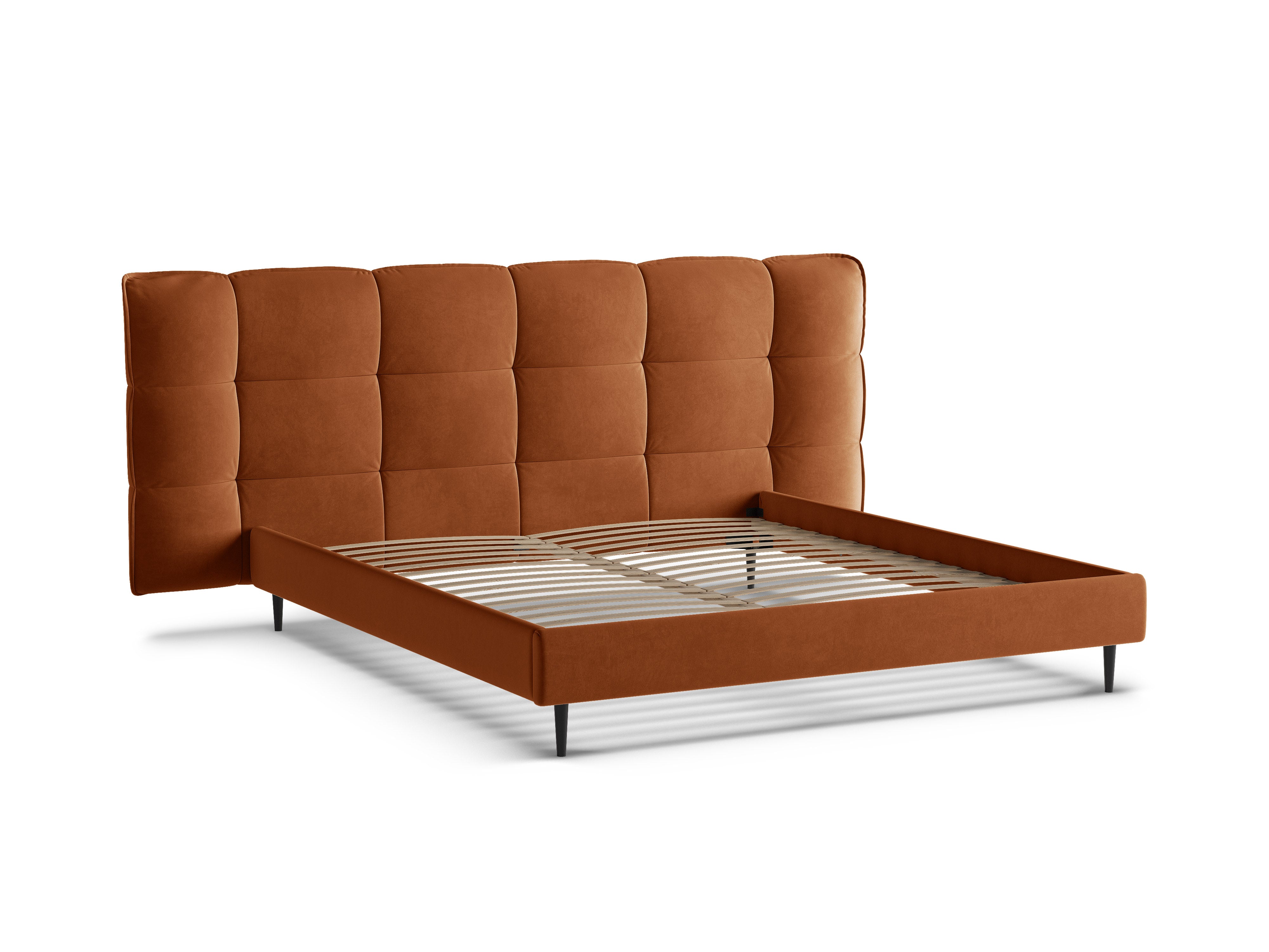 Velvet bed ERIC terracotta
